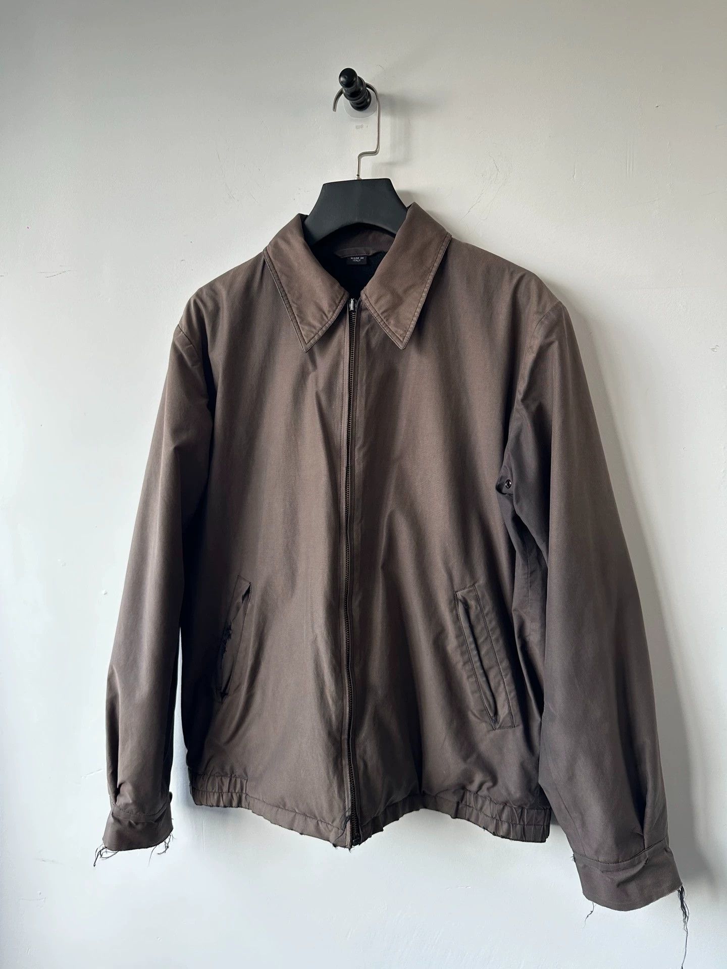 Helmut Lang Helmut Lang Thick Nylon Work Jacket Distressed MRS Zipper Pull Missing Natural Fade Size 48/50 No Tag Size US M / EU 48-50 / 2 - 2 Thumbnail