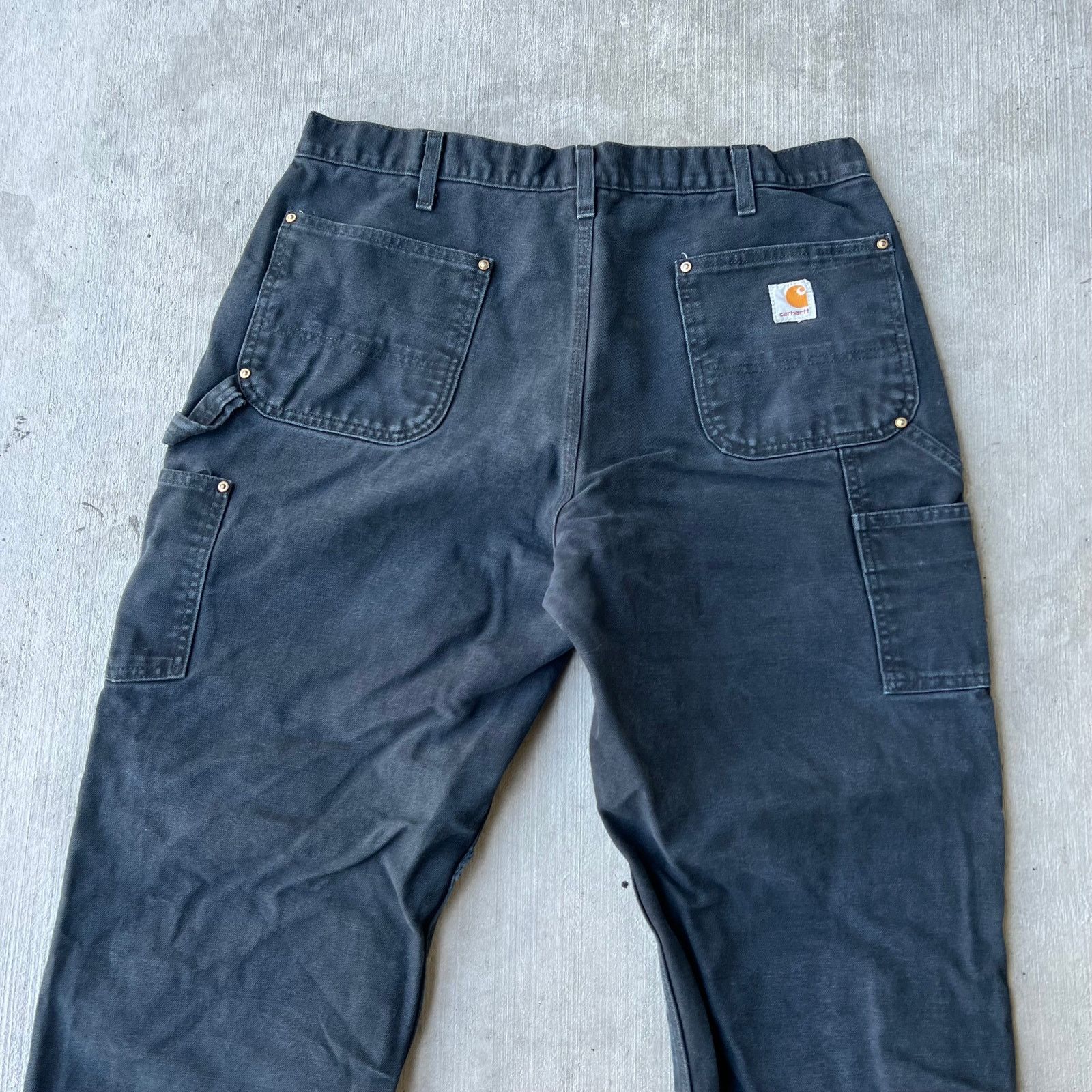 Carhartt × Vintage Carhartt faded black double knee work wear carpenter pants Size US 36 / EU 52 - 5 Thumbnail