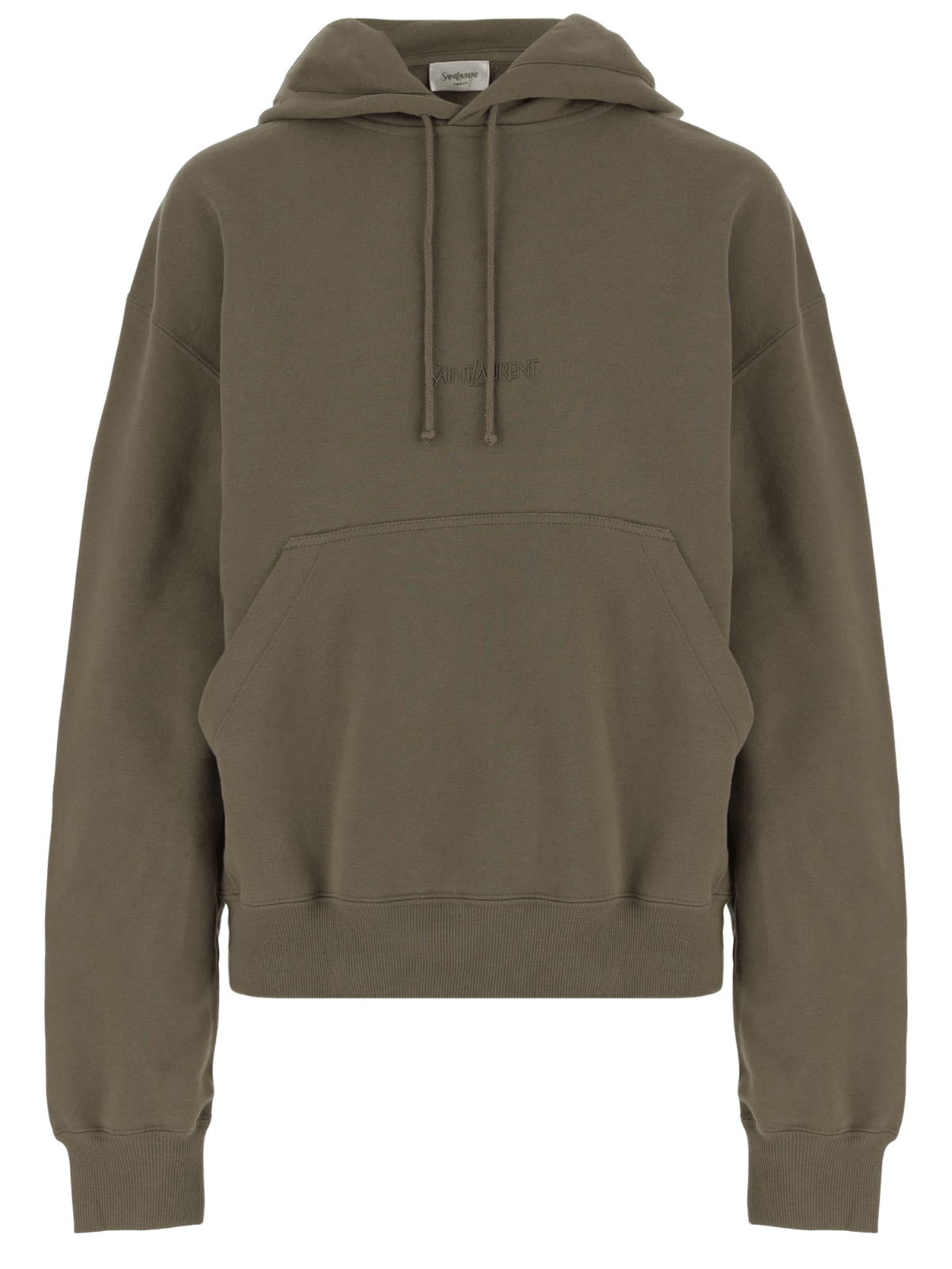 Saint Laurent Khaki Grn Hooded Cotton Sweatshirt New Auth