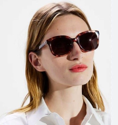 Kate Spade Kate Spade GWENITH/S 0086 HA Sunglasses Havana Square Frame Size ONE SIZE - 4 Thumbnail