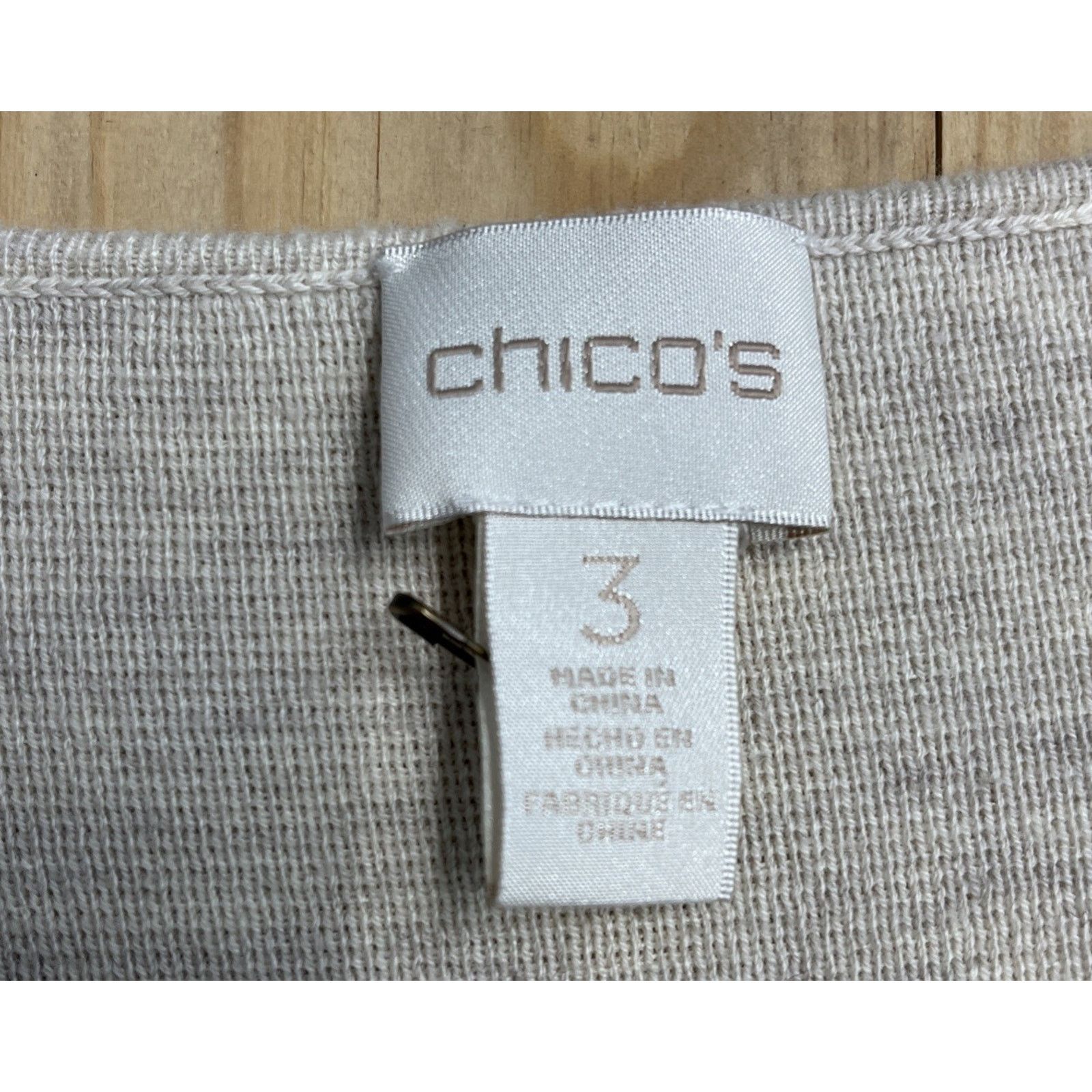 Chicos Chicos 3 Beige Open 3/4 Sleeve Open Knit Cardigan Fringe Size S / US 4 / IT 40 - 6 Thumbnail