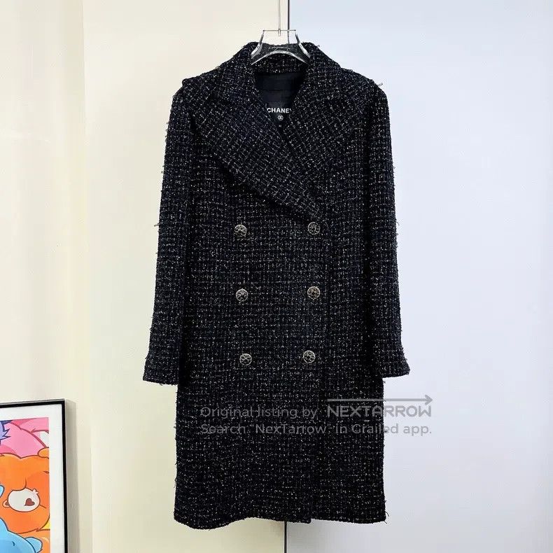 Chanel Chanel 19A Misty Forest Series Double-row Tweed Long Coat Size S / US 4 / IT 40 - 1 Thumbnail