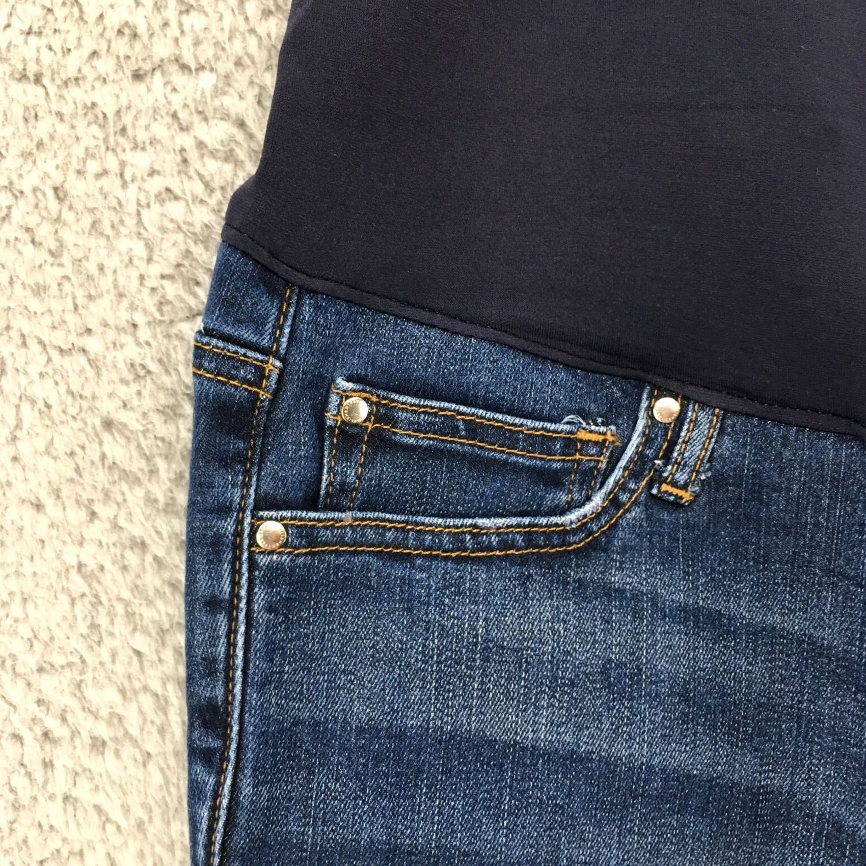 Gap Gap Maternity Jeans Womens 32 Blue Denim Mid Rise Over Bump Band Stretchable Jeans Size 24" / US 00 / IT 34 - 3 Thumbnail