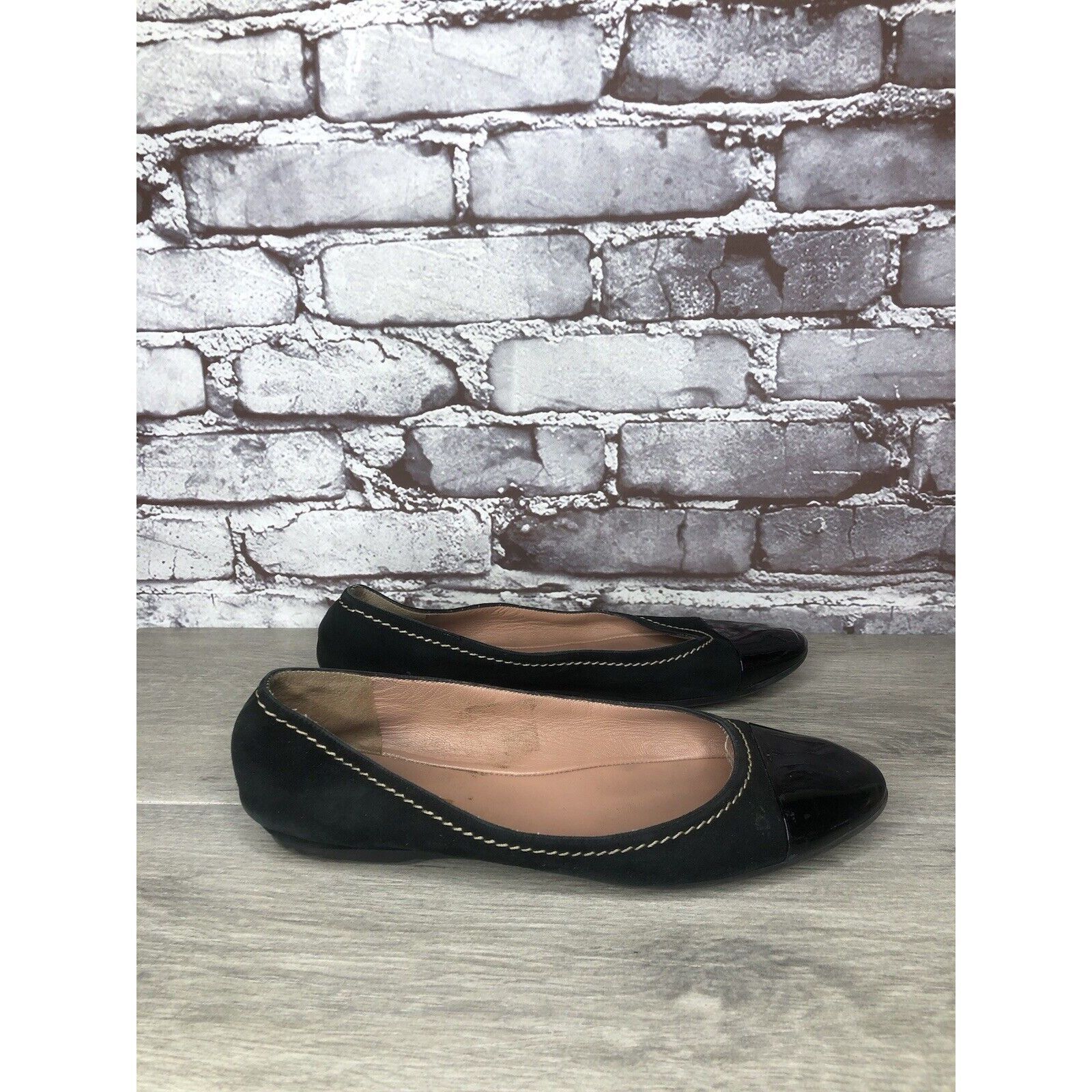 Hugo Boss Boss Hugo Boss Black Suede Leather Ballerina Flats Shoes Wom Size US 8.5 / IT 38.5 - 3 Thumbnail
