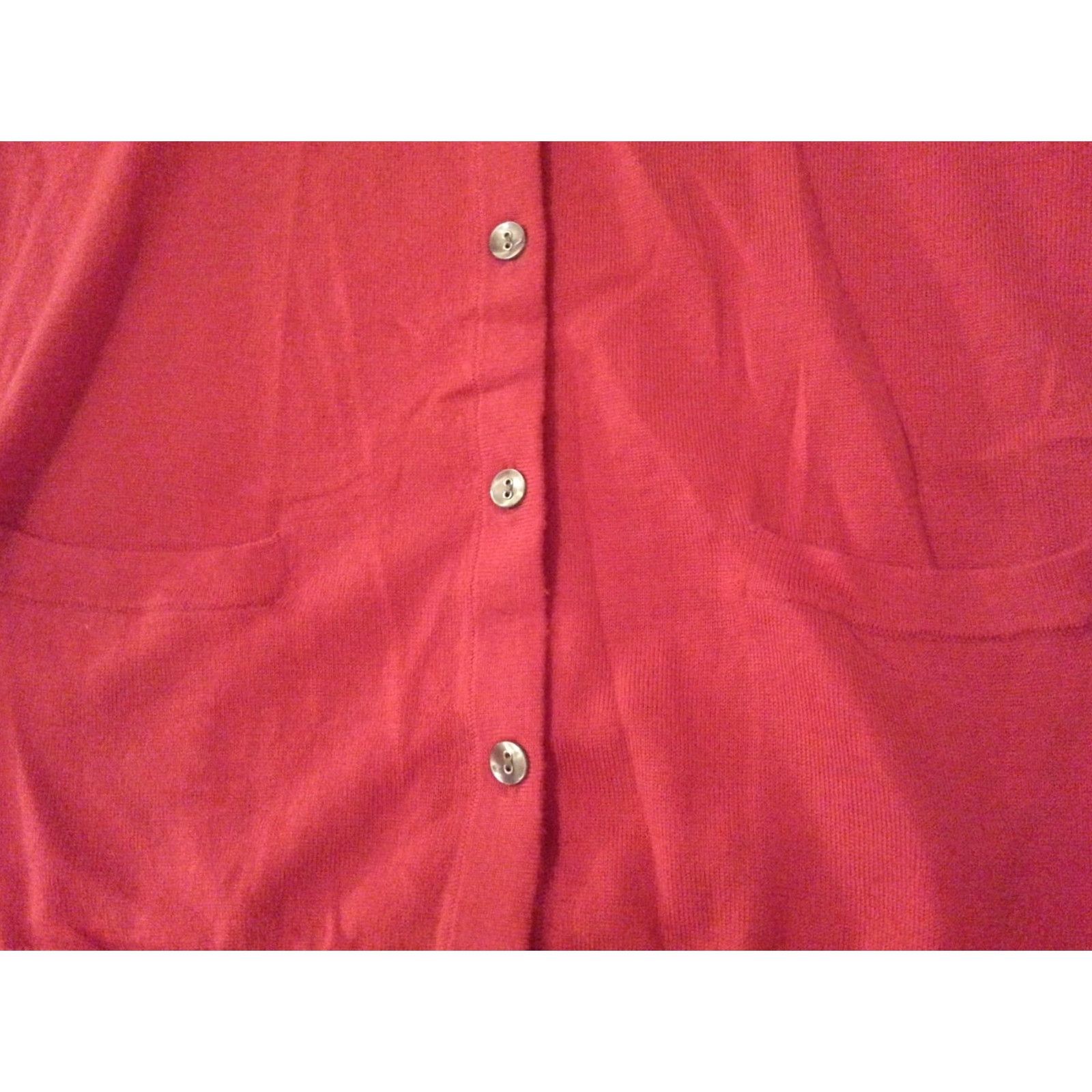 Ann Taylor Womens Ann Taylor Sweater Jacket Wool Orange Small S Merino Wool Shirt/ Sweater Womens Size S / US 4 / IT 40 - 4 Thumbnail