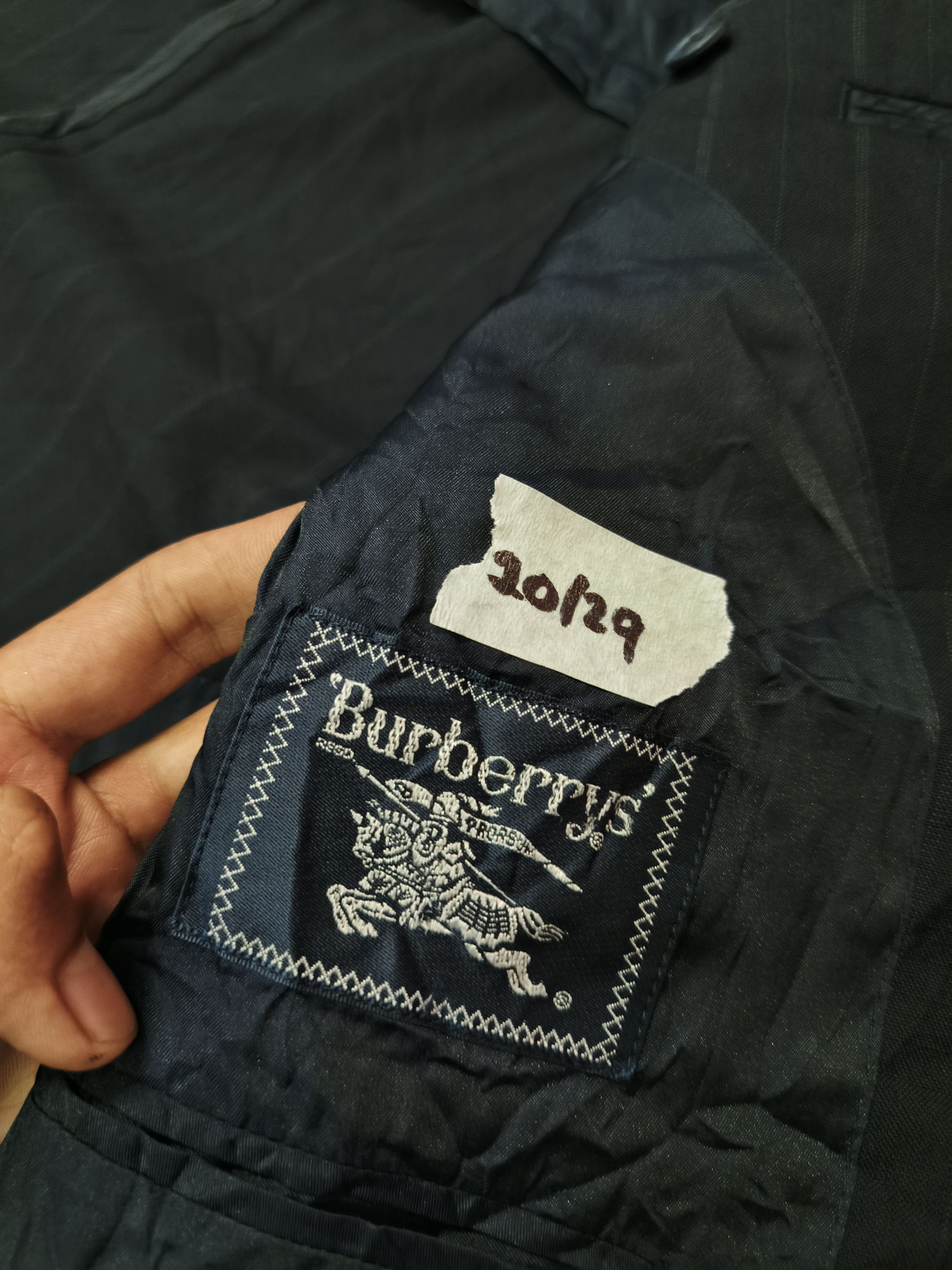 Burberry VTG BURBERRY BLACK PLAID BLAZER JACKET Size 40R - 6 Thumbnail