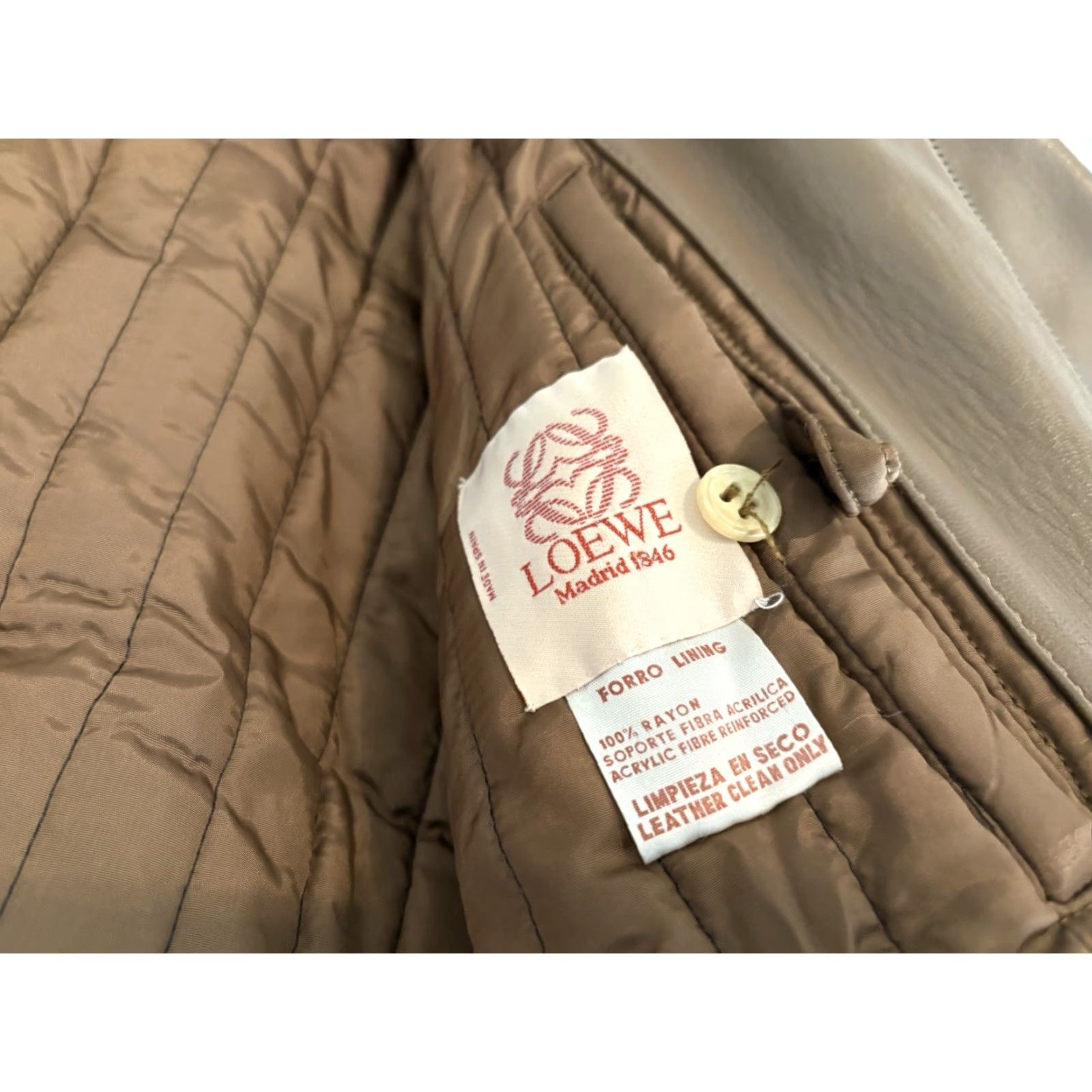 Loewe VINTAGE LOEWE Brown Leather Coat Jacket Mens 50 Brown Leather Jacket (Solid) Spain Size US M / EU 48-50 / 2 - 4 Thumbnail
