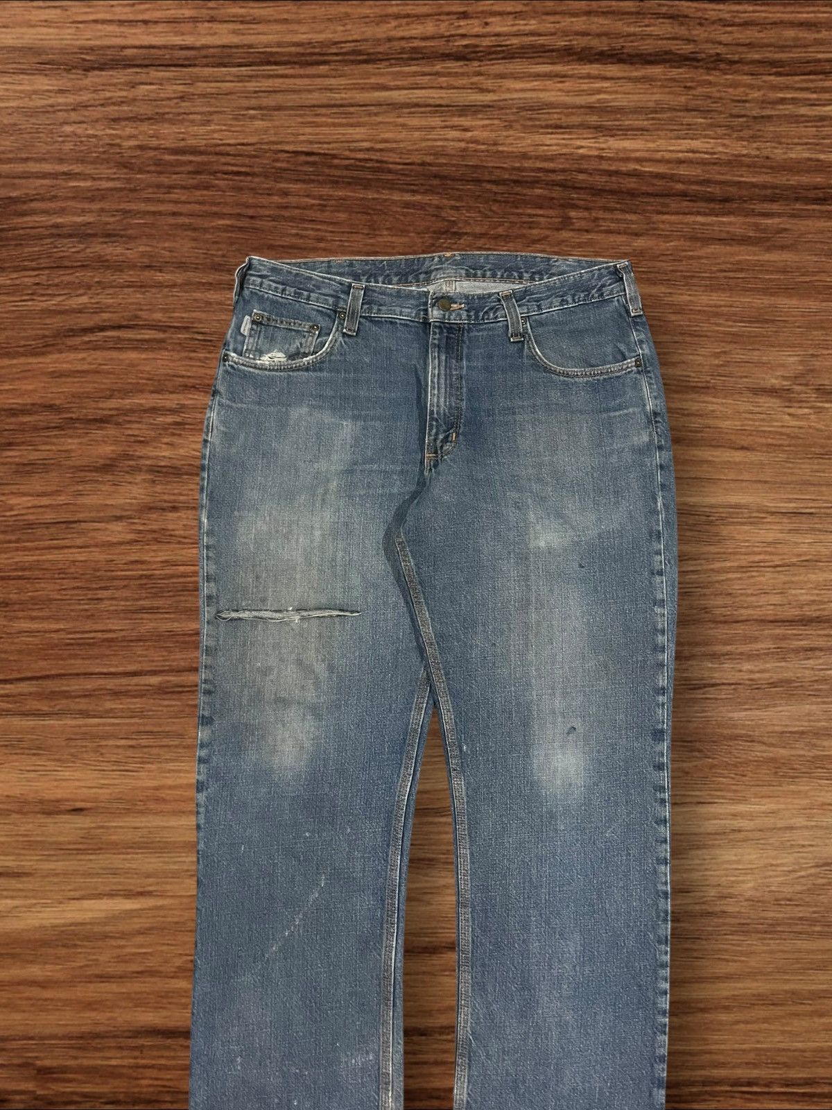Carhartt Vintage Carhartt Blue Washed Distressed Classic Fit Jeans Size US 36 / EU 52 - 3 Thumbnail