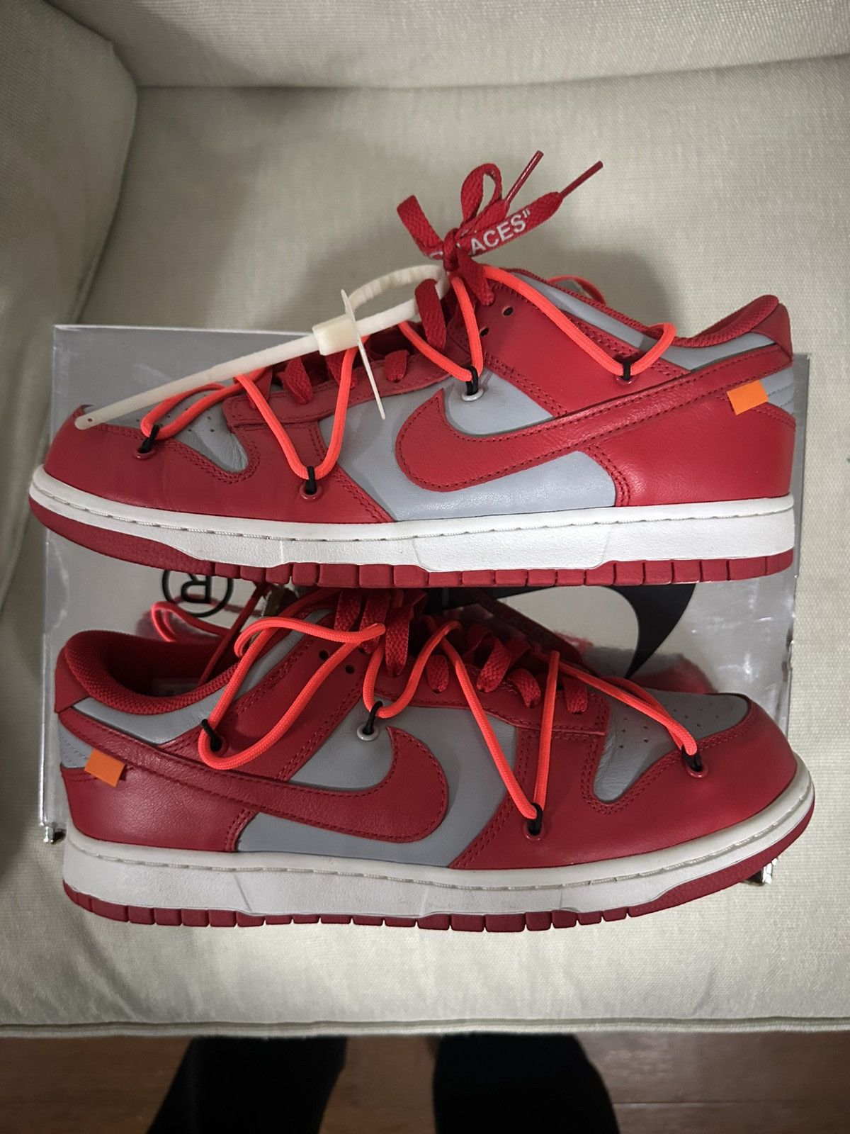 Nike × Off-White Nike dunk low x Off white "University Red" Size US 10 / EU 43 - 8 Thumbnail