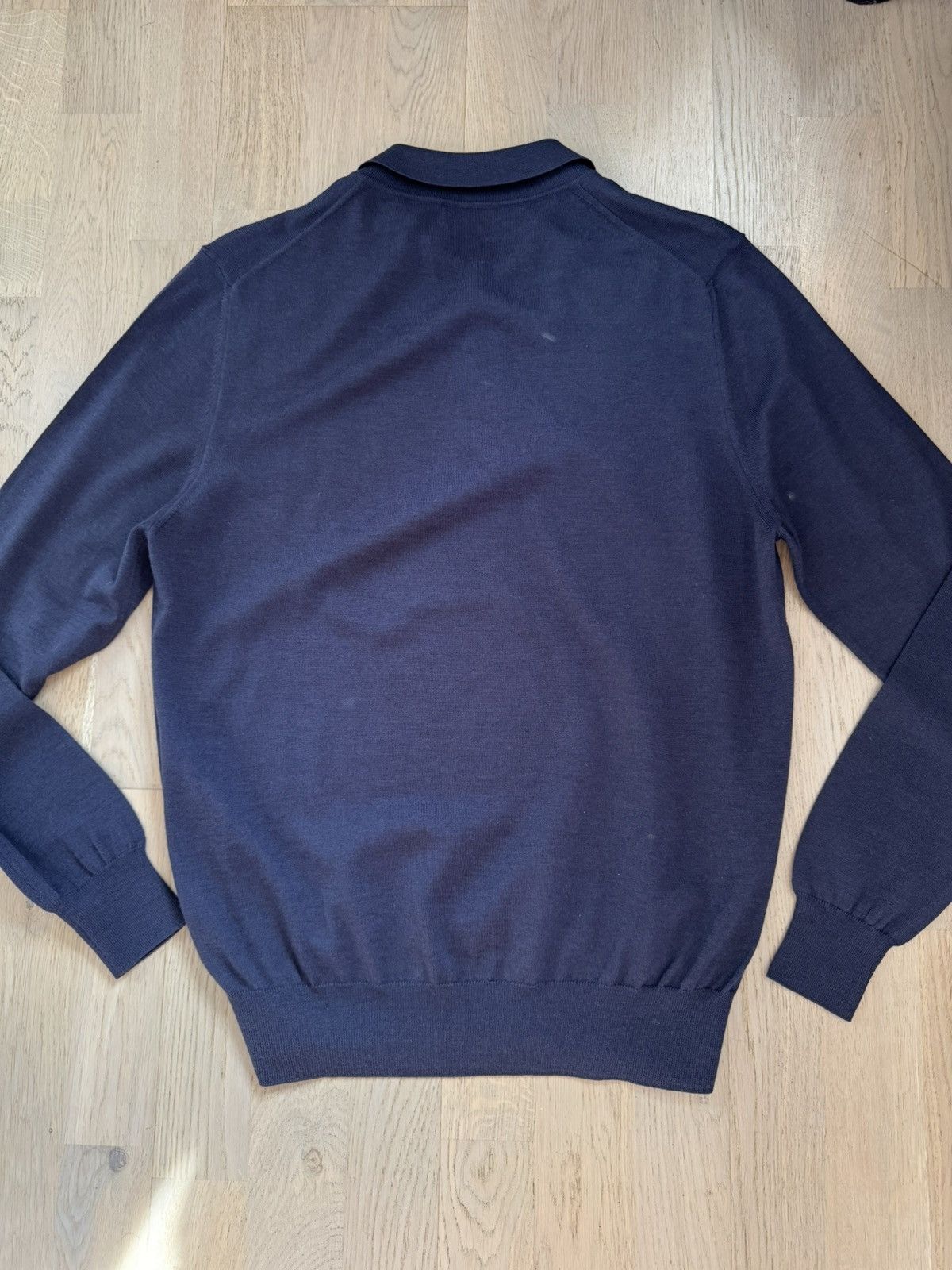 Canali CANALI wool knit polo SEE TAPE MEASUREMENTS IN PHOTOS Size US L / EU 52-54 / 3 - 12 Thumbnail