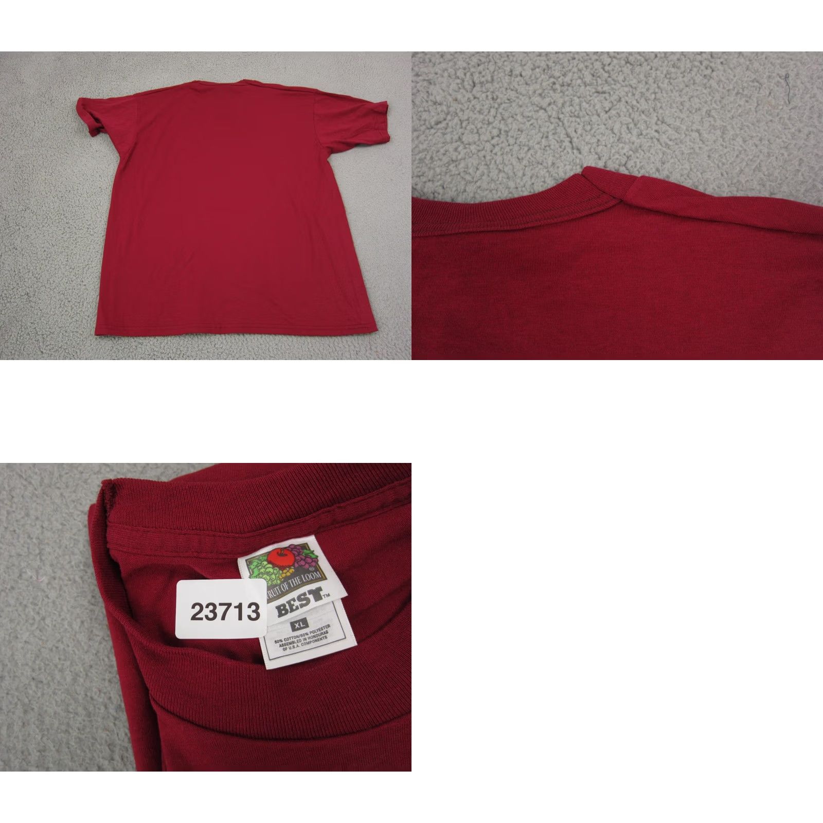 Fruit Of The Loom Vintage Fruit of the Loom Shirt XL Red Mens Size Classic Size US XL / EU 56 / 4 - 8 Thumbnail