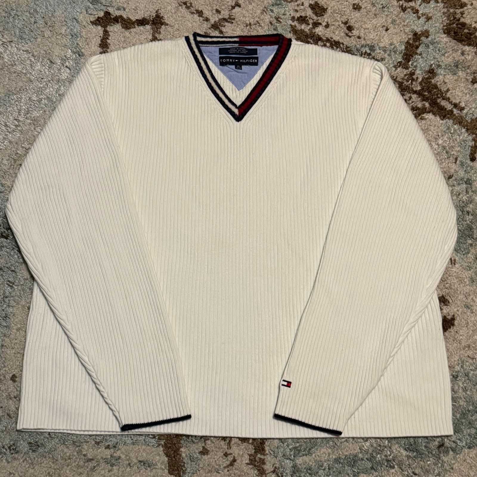 Tommy Hilfiger Tommy Hilfiger Ribbed Knit Sweater Size XL Made in Japan Size US XL / EU 56 / 4 - 1 Thumbnail