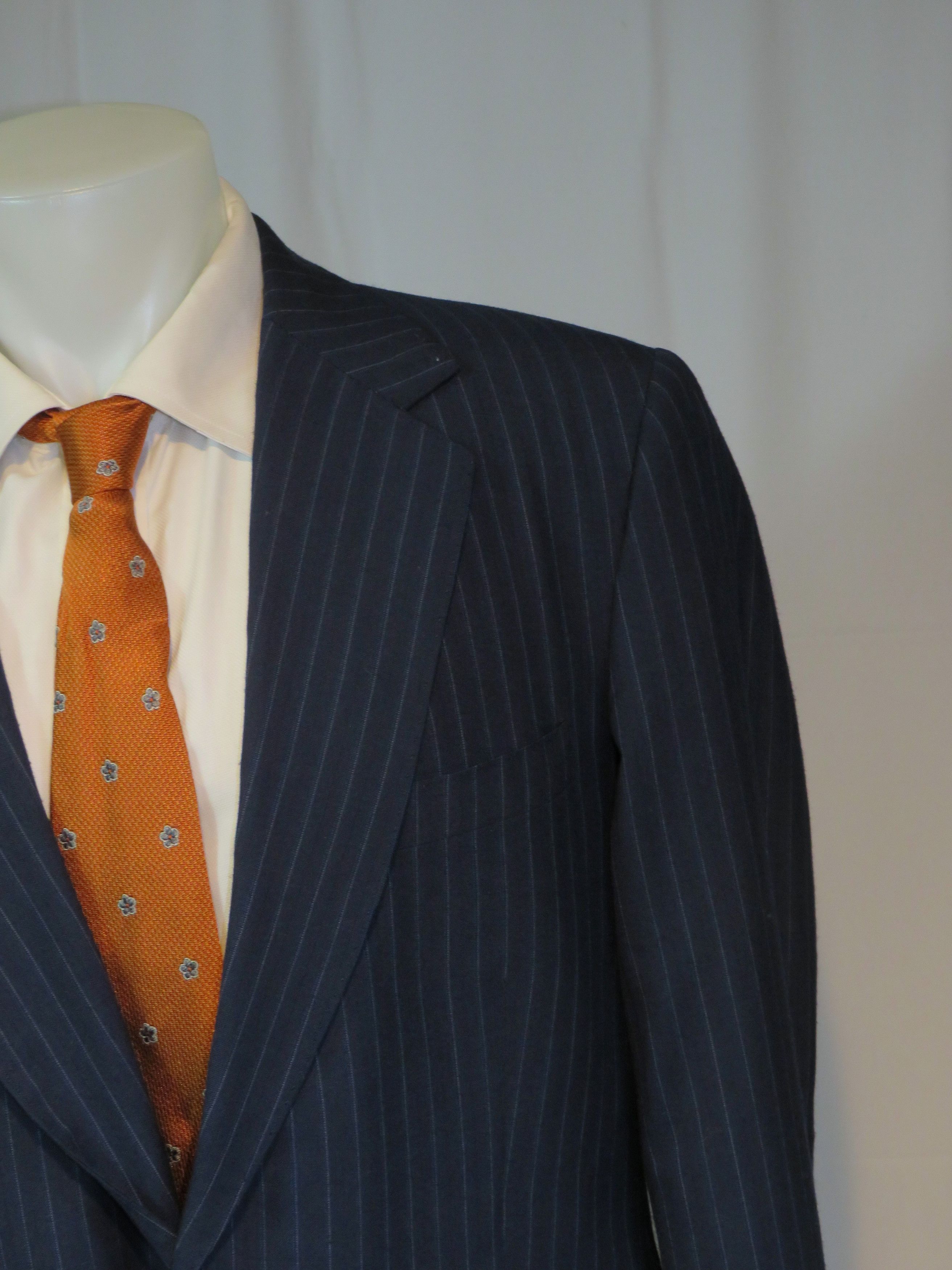 Other Emilio Dormuiel Vintage Blue Striped Two Button Suit 40R Size 40R - 5 Thumbnail