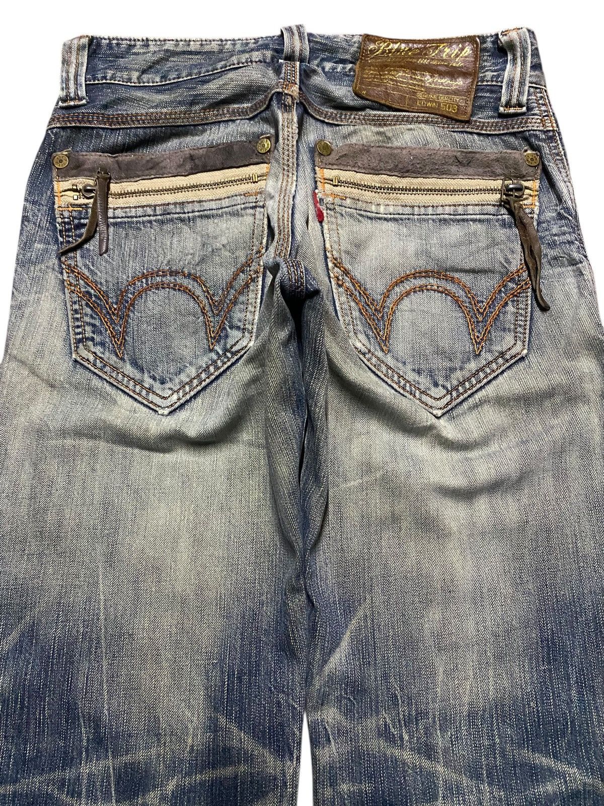 Edwin Vintage Japanese Brand Edwin Bluetrip Distressed Loose Jeans Size US 29 - 4 Thumbnail
