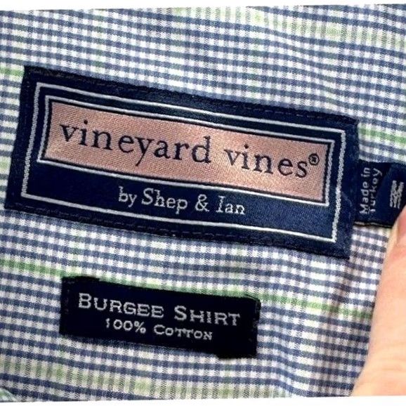 Vineyard Vines Vineyard Vines Button Up Shirt Mens Medium Burgee Blue Plaid Whale Long Sleeve Size US M / EU 48-50 / 2 - 4 Thumbnail