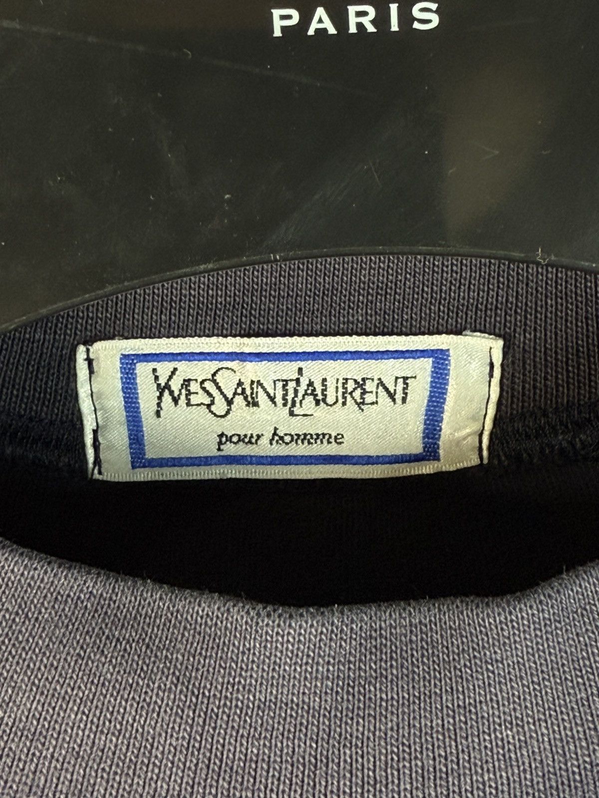 Yves Saint Laurent 90’s YSL Sweatshirt Big Logo YSL Sweater Navy Size US M / EU 48-50 / 2 - 4 Thumbnail