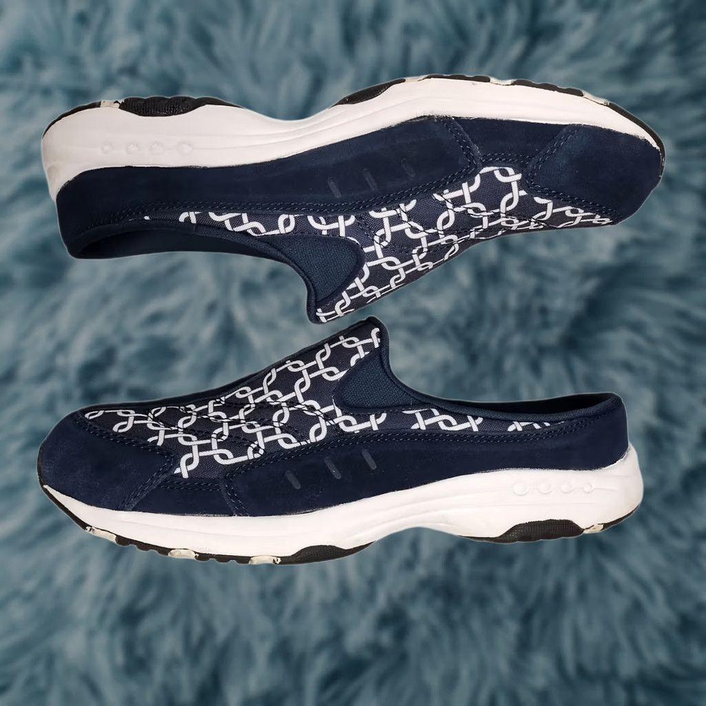 Vintage Easy Spirit Traveltime Clogs Womens US 9W Blue White Slip On Size ONE SIZE - 1 Thumbnail
