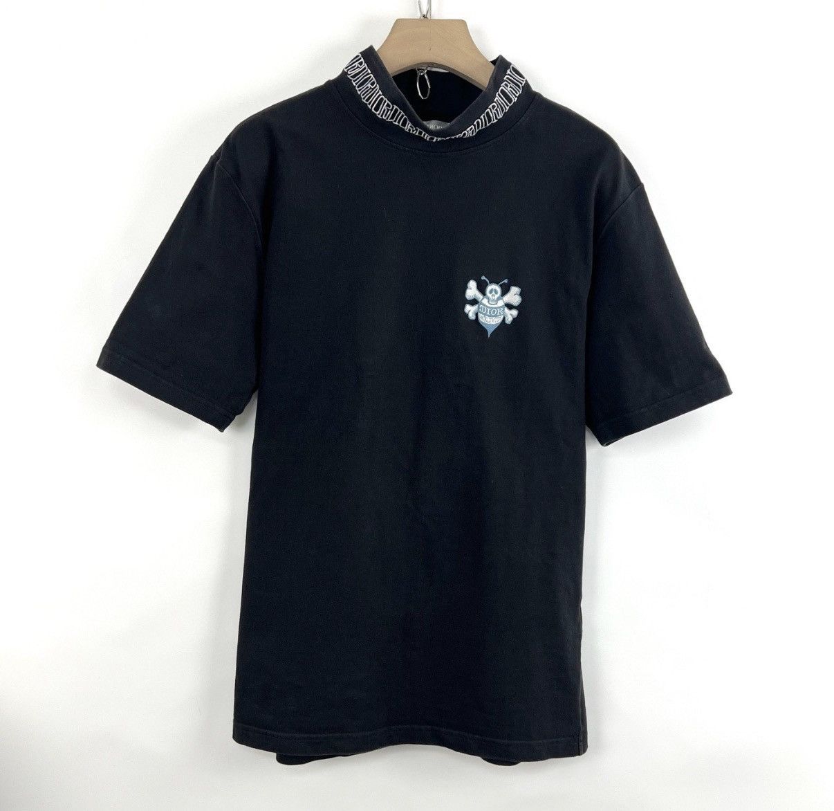 Dior Dior Black High Neck Embroidered Bee Short Sleeve K12 Size US XXS / EU 40 - 1 Thumbnail