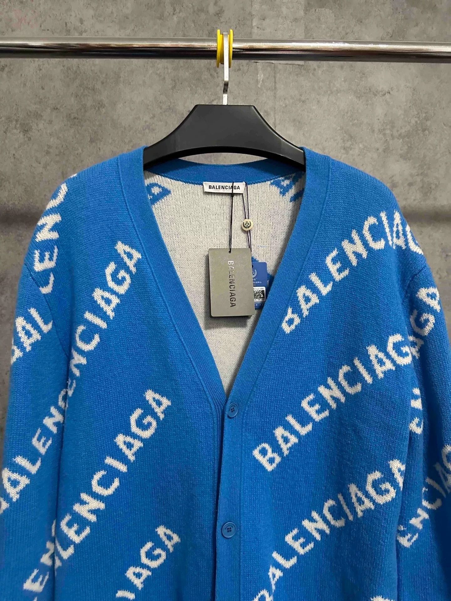 Balenciaga Balenciaga All-Over Logo Blue Cardigan Size US S / EU 44-46 / 1 - 2 Thumbnail