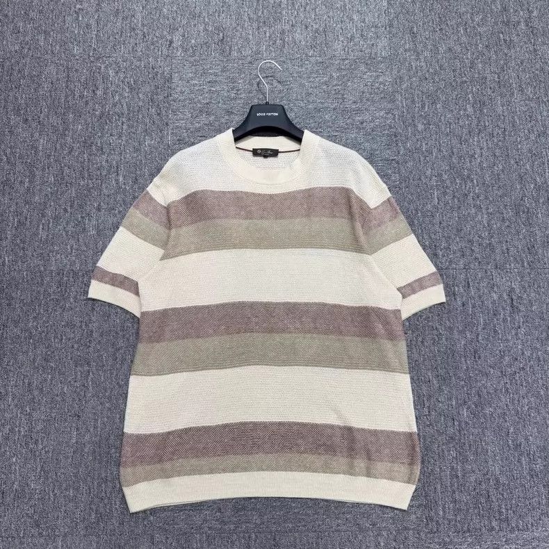 Loro Piana LORO PIANA Knitted patchwork short sleeves Size US M / EU 48-50 / 2 - 1 Thumbnail