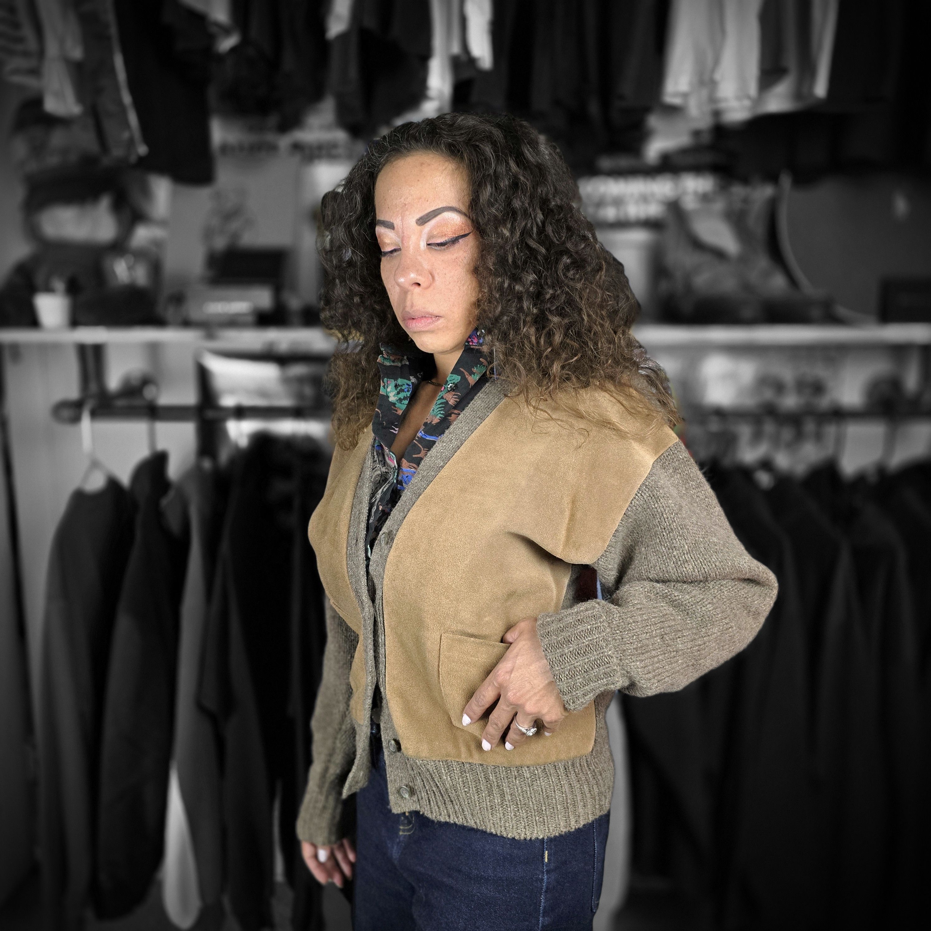 Polo Ralph Lauren Vintage Polo Ralph Lauren Wool Suede Satin Lined Cardigan Size S / US 4 / IT 40 - 2 Thumbnail