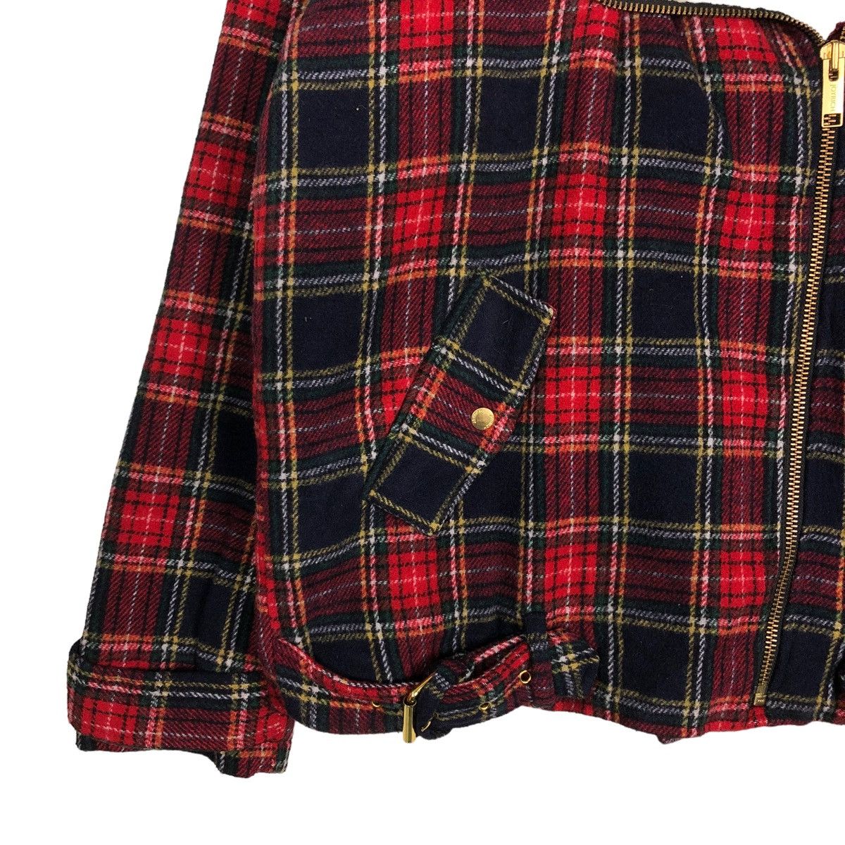 Issey Miyake 🔥VINTAGE BIKER JACKET DOUBLE BREAST JOYRICH JAPAN TARTAN Size US L / EU 52-54 / 3 - 4 Thumbnail