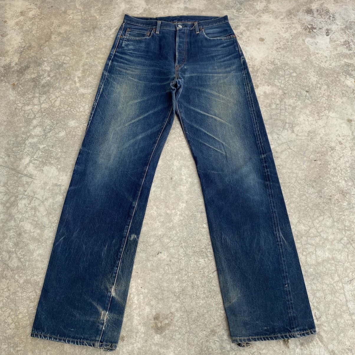 Sugar Cane Vintage 90’s Sugar Cane Faded Blue Wide Leg Selvedge Jeans Size US 33 - 3 Thumbnail
