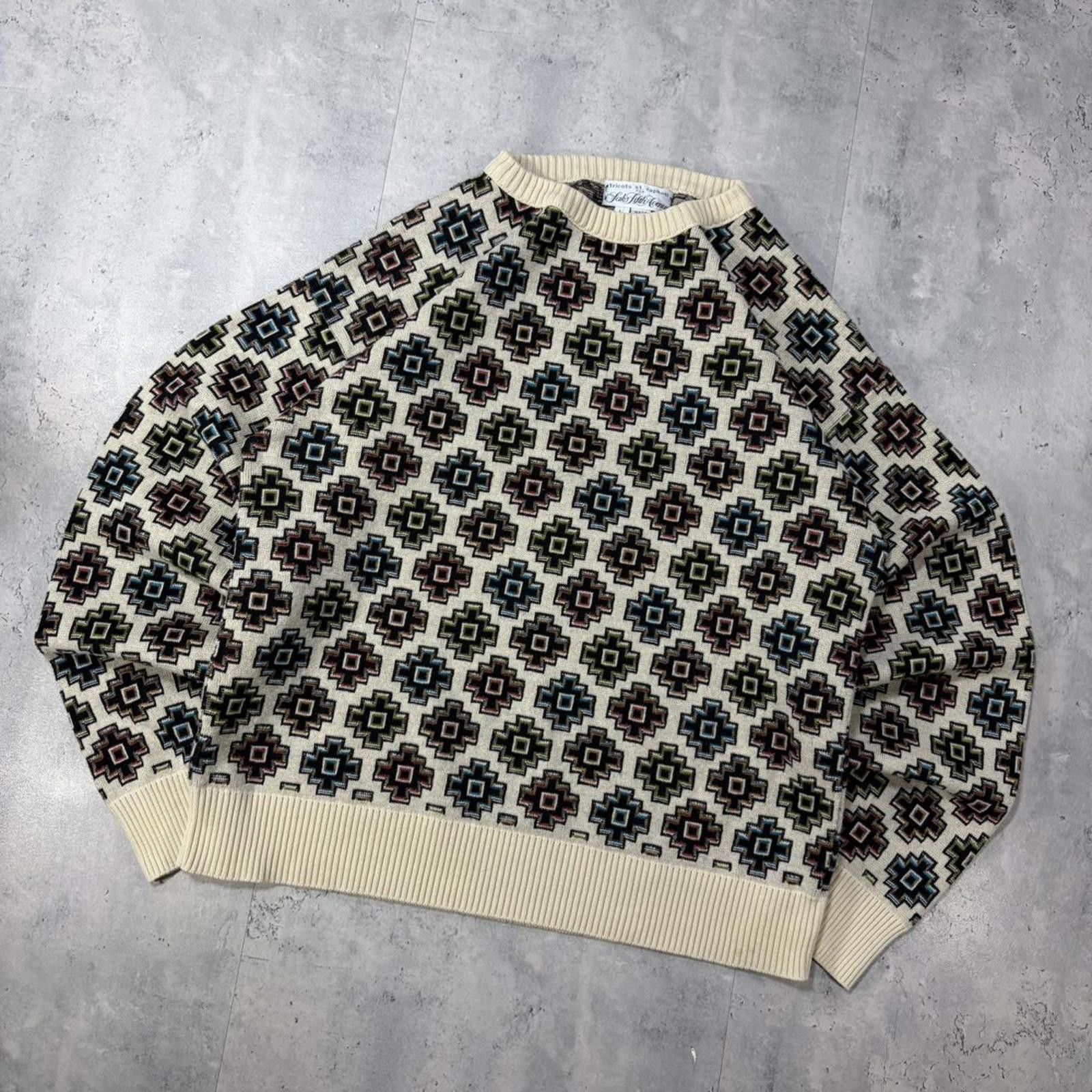 Saks Fifth Avenue Vintage 90’s Saks Fifth Avenue Aztec Wool Knit Sweater Size US L / EU 52-54 / 3 - 2 Thumbnail