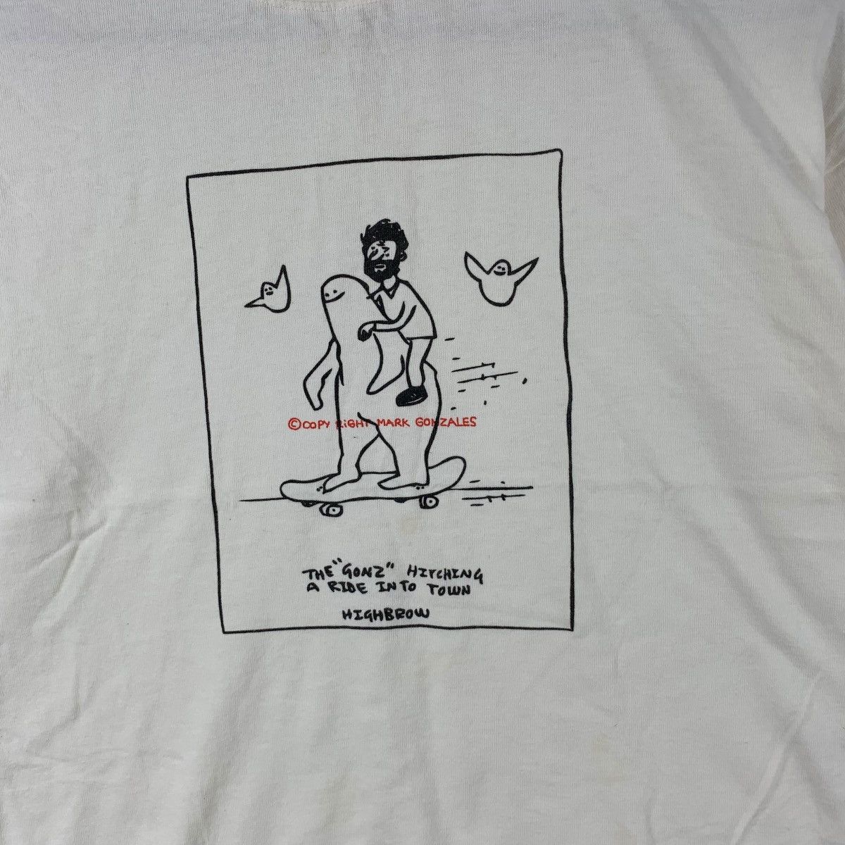 Vintage MARK GONZALEZ GONK Hitchhiking Cropped Top Tee Shirt Size S / US 4 / IT 40 - 4 Thumbnail