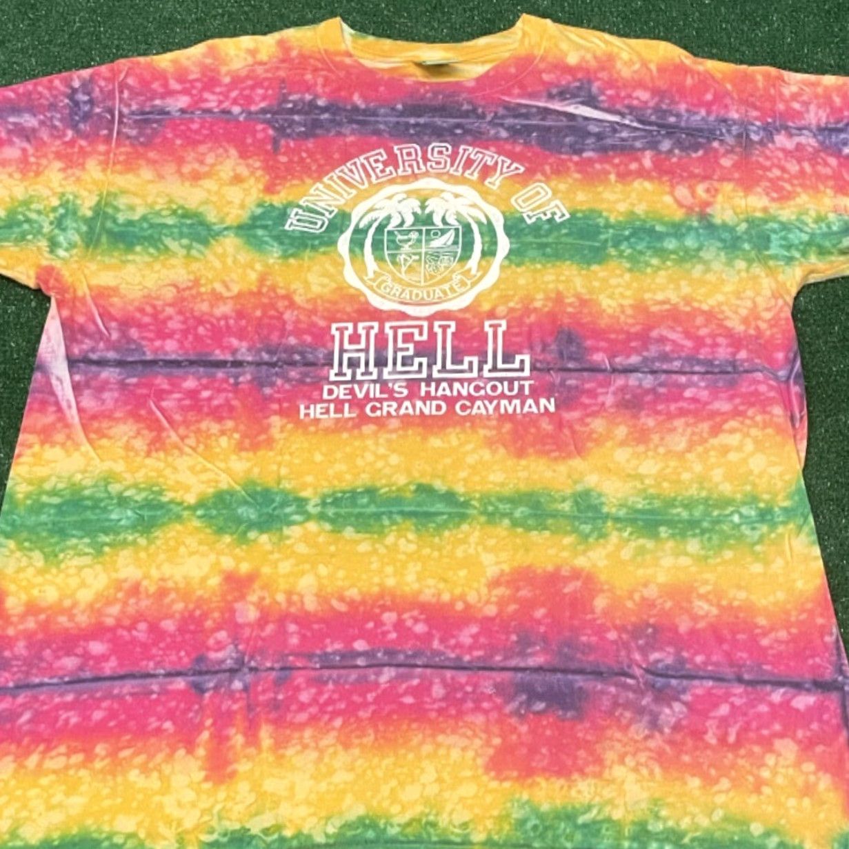 Vintage VINTAGE 90s University Of Hell Graduate Cayman Humor Tie Dye VTG Shirt Mens XXL Size US XXL / EU 58 / 5 - 3 Thumbnail