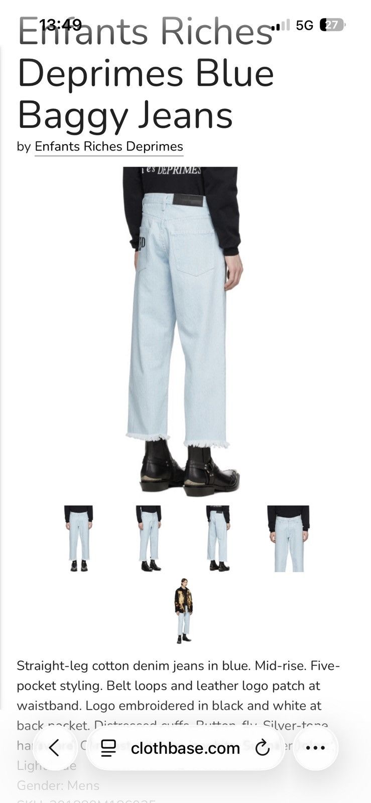 Enfants Riches Deprimes Enfants Riches Deprimes Blue Baggy Jeans Size US 28 / EU 44 - 11 Thumbnail