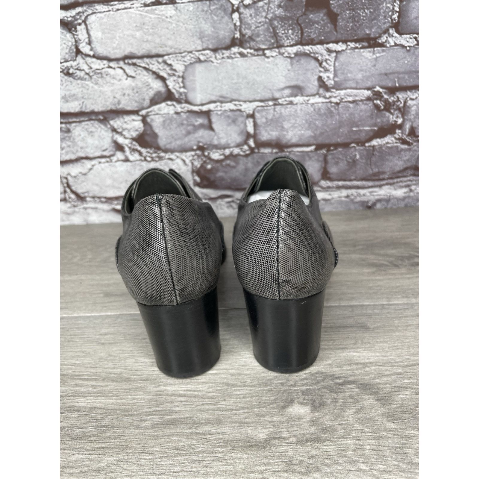 Other REED KRAKOFF Metal Gray Leather Slip On Loafer Heel Shoes Wo Size US 8 / IT 38 - 5 Thumbnail