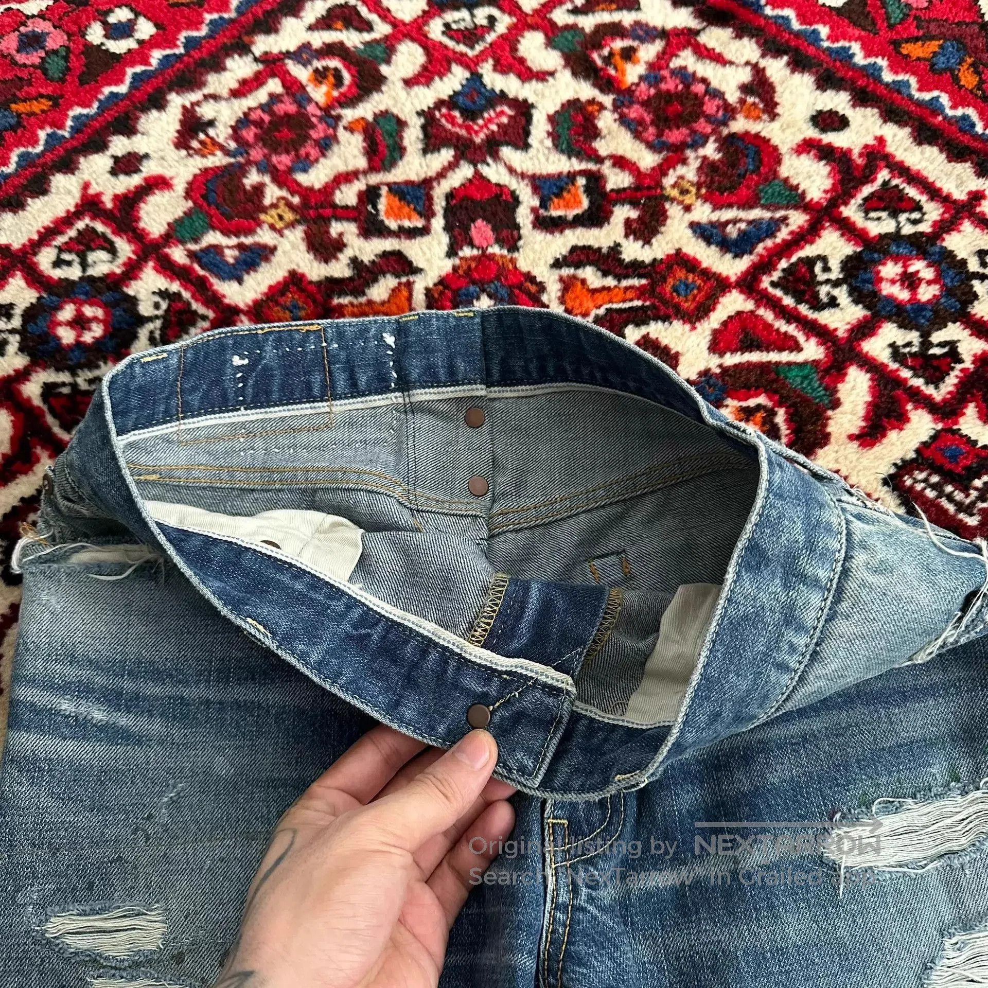 Visvim Distressed Blue Denim Pants Size 32. Size US 32 / EU 48 - 6 Thumbnail