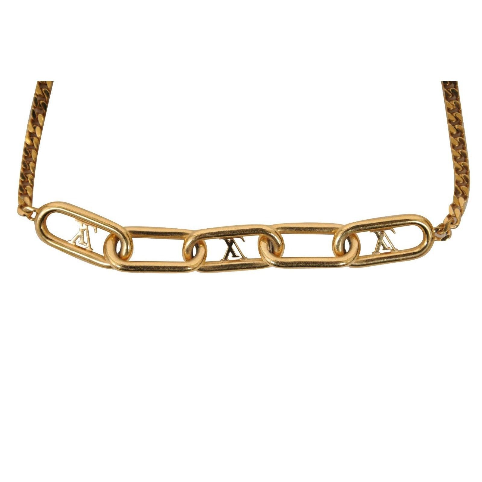 Louis Vuitton My LV Chain Link LV Logo Necklace Gold 22 Inch Size ONE SIZE - 6 Thumbnail