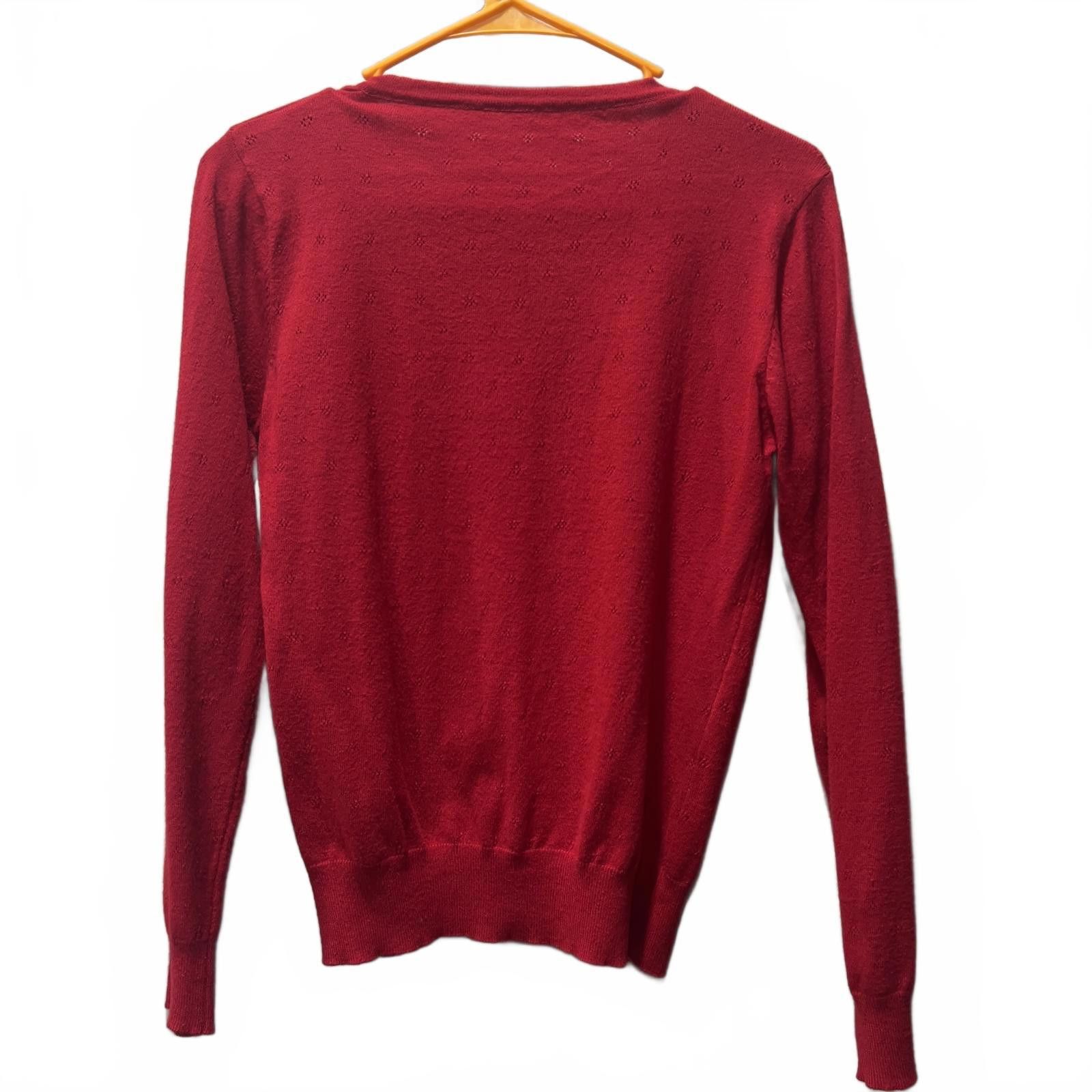Sears Shental Vintage Red Button-Up Cardigan Sweater Size M / US 6-8 / IT 42-44 - 4 Thumbnail
