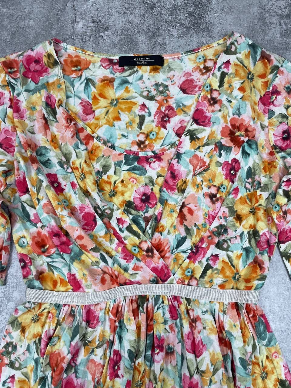 Max Mara MaxMara Weekend Women Floral Dress Multicolor Short Sleeve Size M / US 6-8 / IT 42-44 - 2 Thumbnail