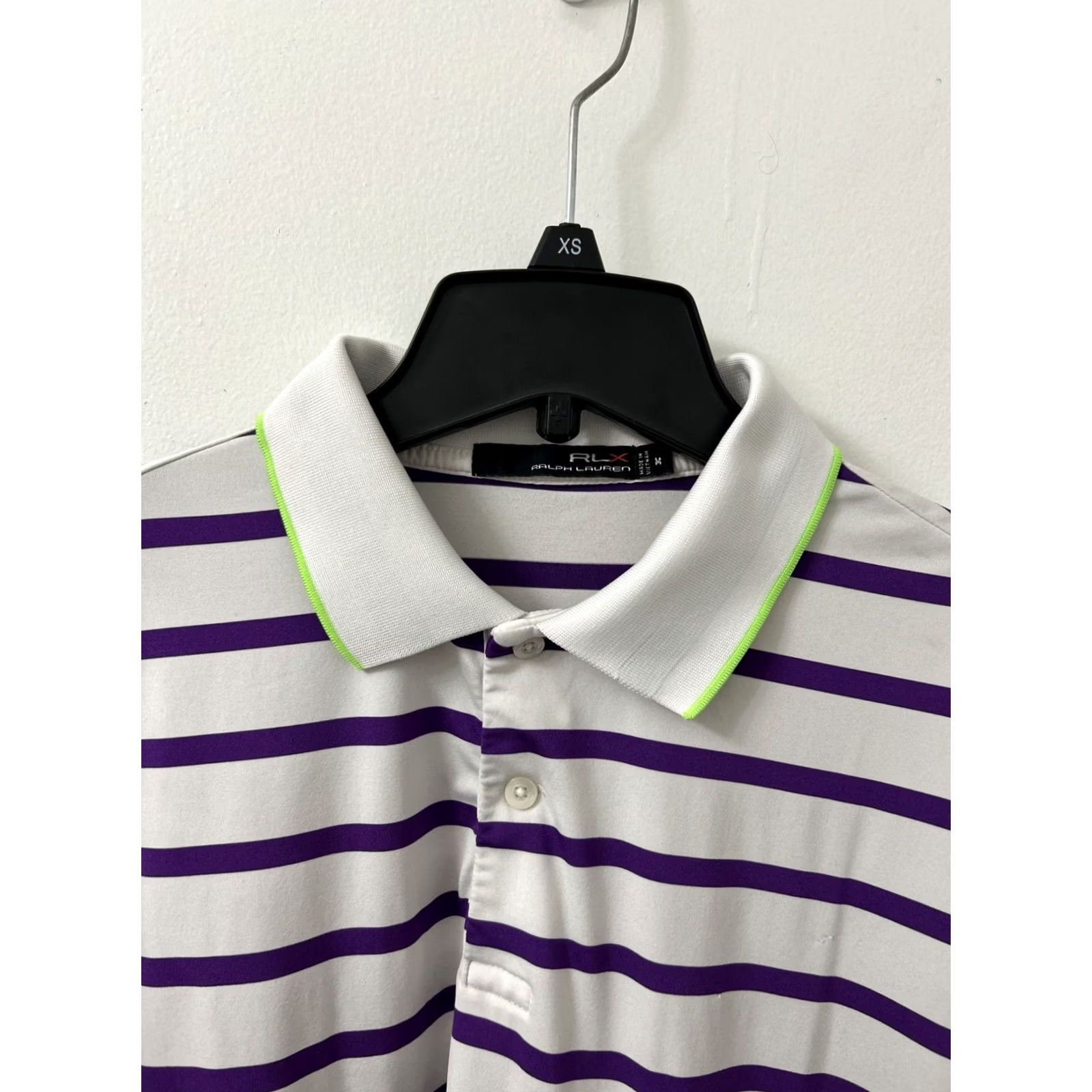 RLX Ralph Lauren RLX Ralph Lauren Polo Shirt Mens M White Purple Striped Short Sleeve Polo Golf Activewear Casual Mens Size US M / EU 48-50 / 2 - 4 Thumbnail