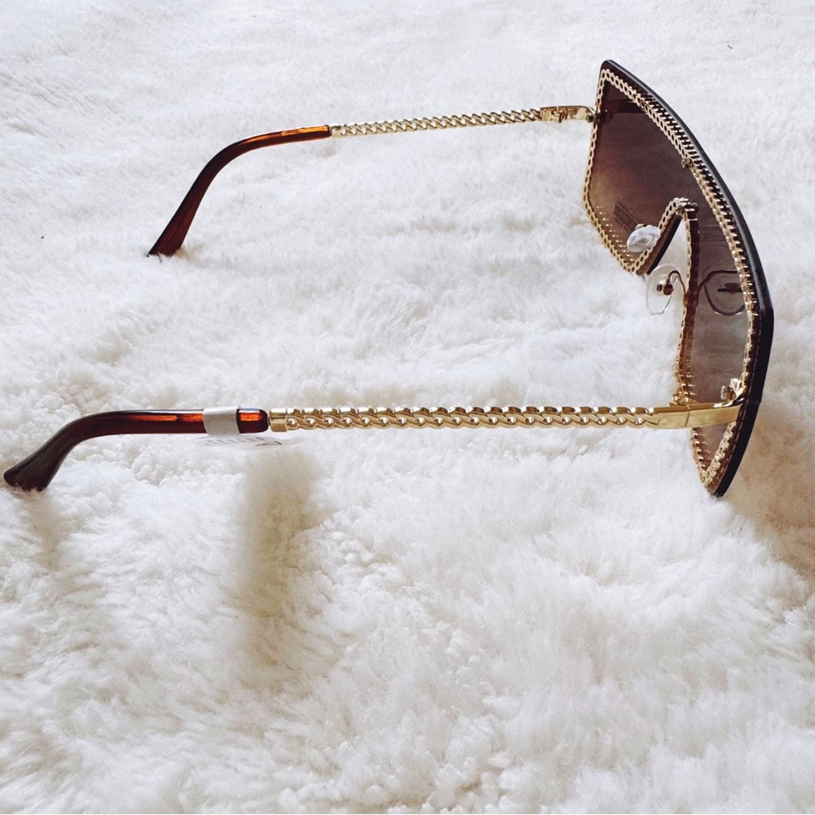 Other Christine Brown Chain Oversized Shield Sunglasses Size ONE SIZE - 6 Thumbnail