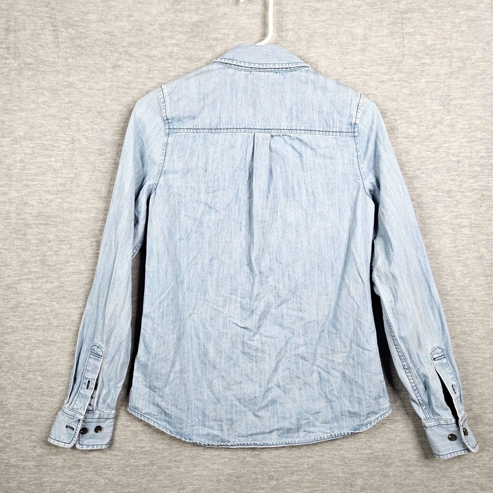 Vintage AG Adriano Goldschmied Women's Blue Button-Up Long Sleeve Shirt S Size S / US 4 / IT 40 - 2 Thumbnail