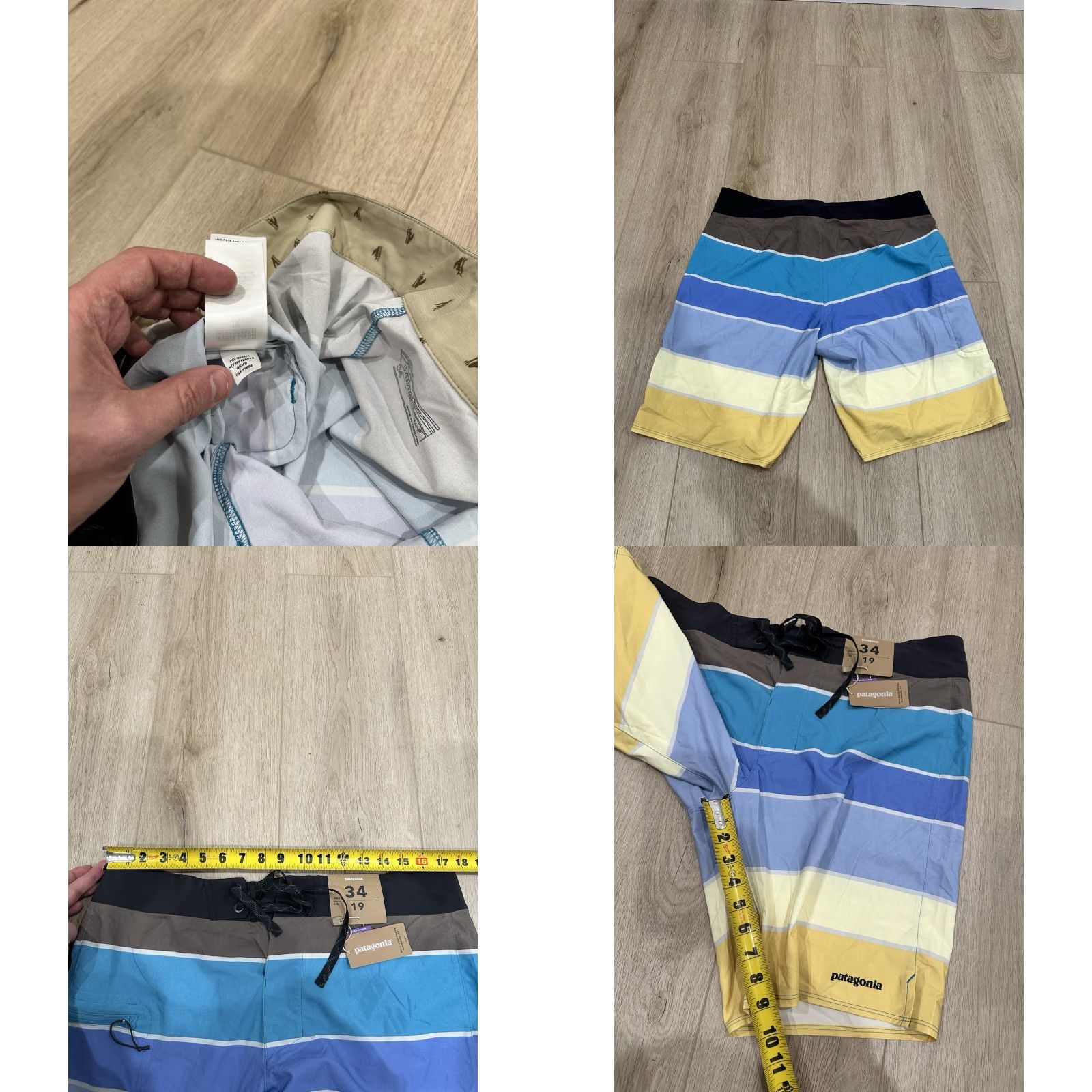 Patagonia NWT Patagonia Swim Shorts Giant Stripe Blue 34 Men’s Stretch Quick Dry Water-Repellent Self-draining Pocket With Key Loop 91% Polyester 9% Spandex Size US 34 / EU 50 - 8 Thumbnail