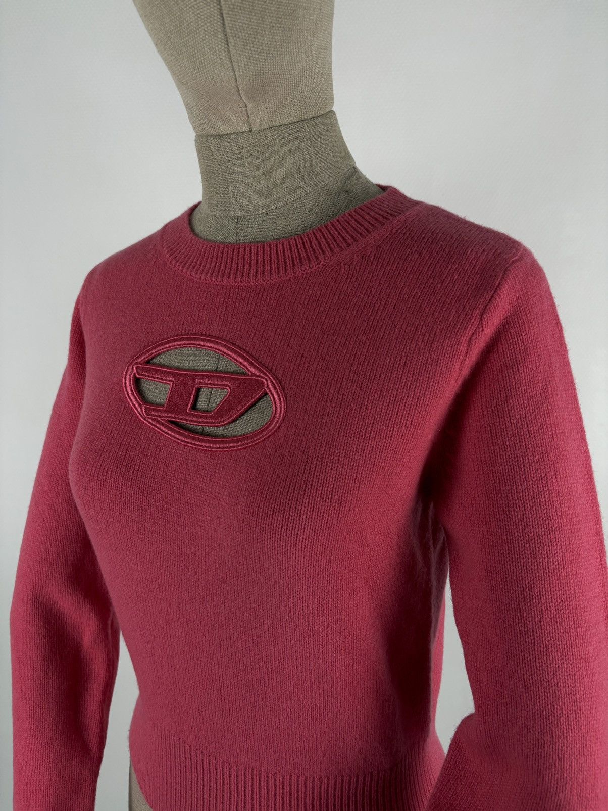 Diesel Black Gold Rare M-Areesa Embroidered Big Logo Wool Cut Out Sweater Jumper Pullover Size S / US 4 / IT 40 - 12 Thumbnail