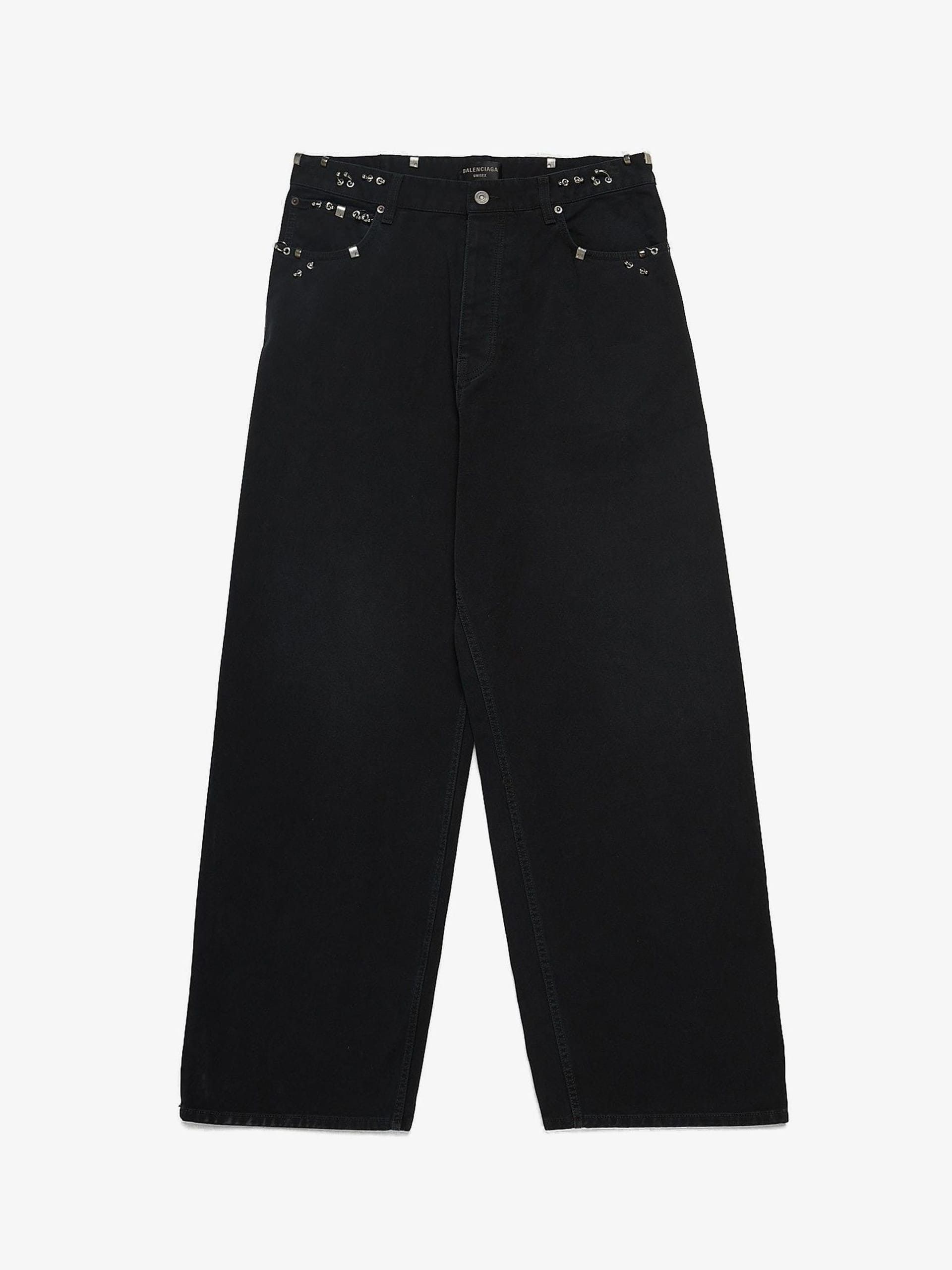 Pre-owned Balenciaga Black Piercing Cotton Jeans
