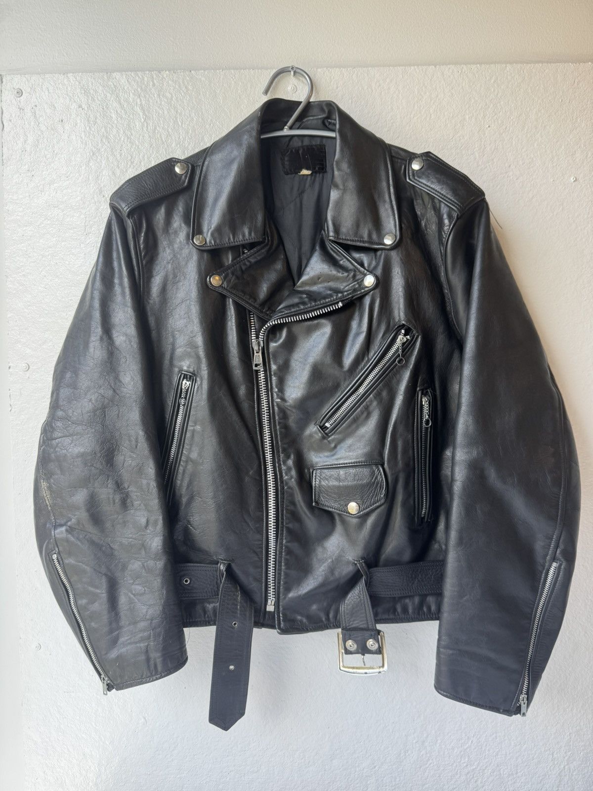 Vintage Vintage 60s Leather Biker Jacket Size US L / EU 52-54 / 3 - 2 Thumbnail