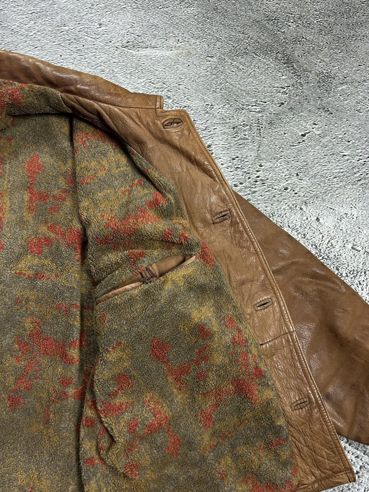 Vintage Vintage Leather Jacket Wool Lining Viscose Brown FourX Size US L / EU 52-54 / 3 - 7 Thumbnail