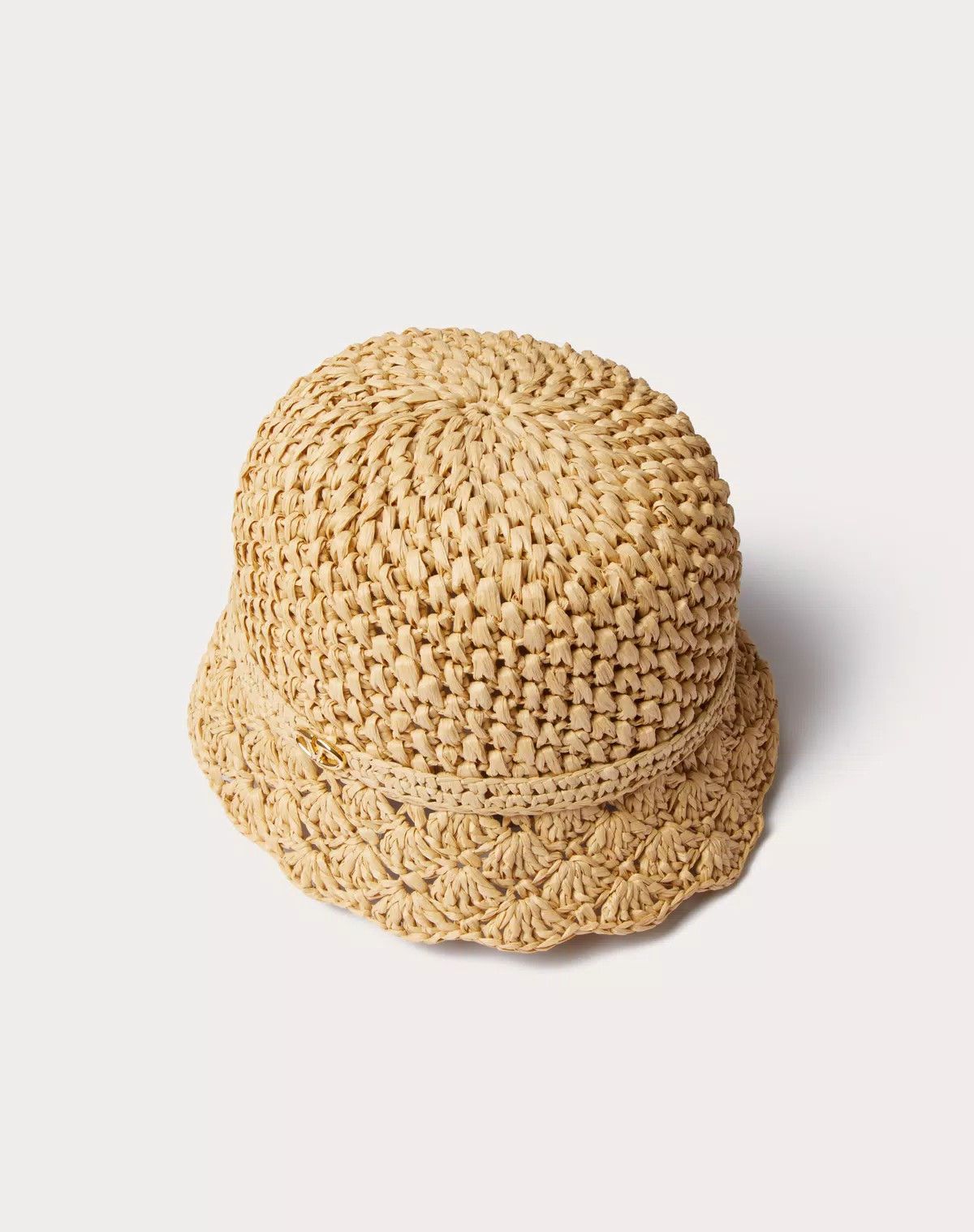 Valentino oc11z0725 Size:Small/Resort Crochet Bucket Hat in Golden Size ONE SIZE - 4 Thumbnail