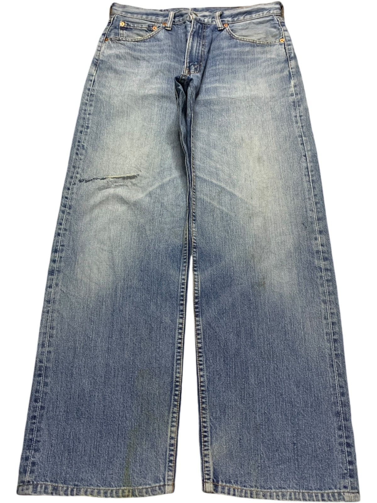 LVC × Levi's × Levi's Vintage Clothing Vintage 90s Levis 504 Blue Wash Distressed Baggy Jeans Size US 33 - 1 Thumbnail
