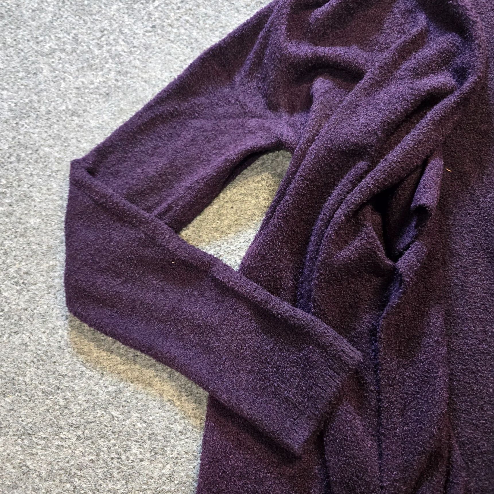 Vintage Barefoot Dreams Sweater Cardigan Womens Size M Purple Open Pockets Casual Lite Knit Winter Fall Spring Regular Size M / US 6-8 / IT 42-44 - 3 Thumbnail