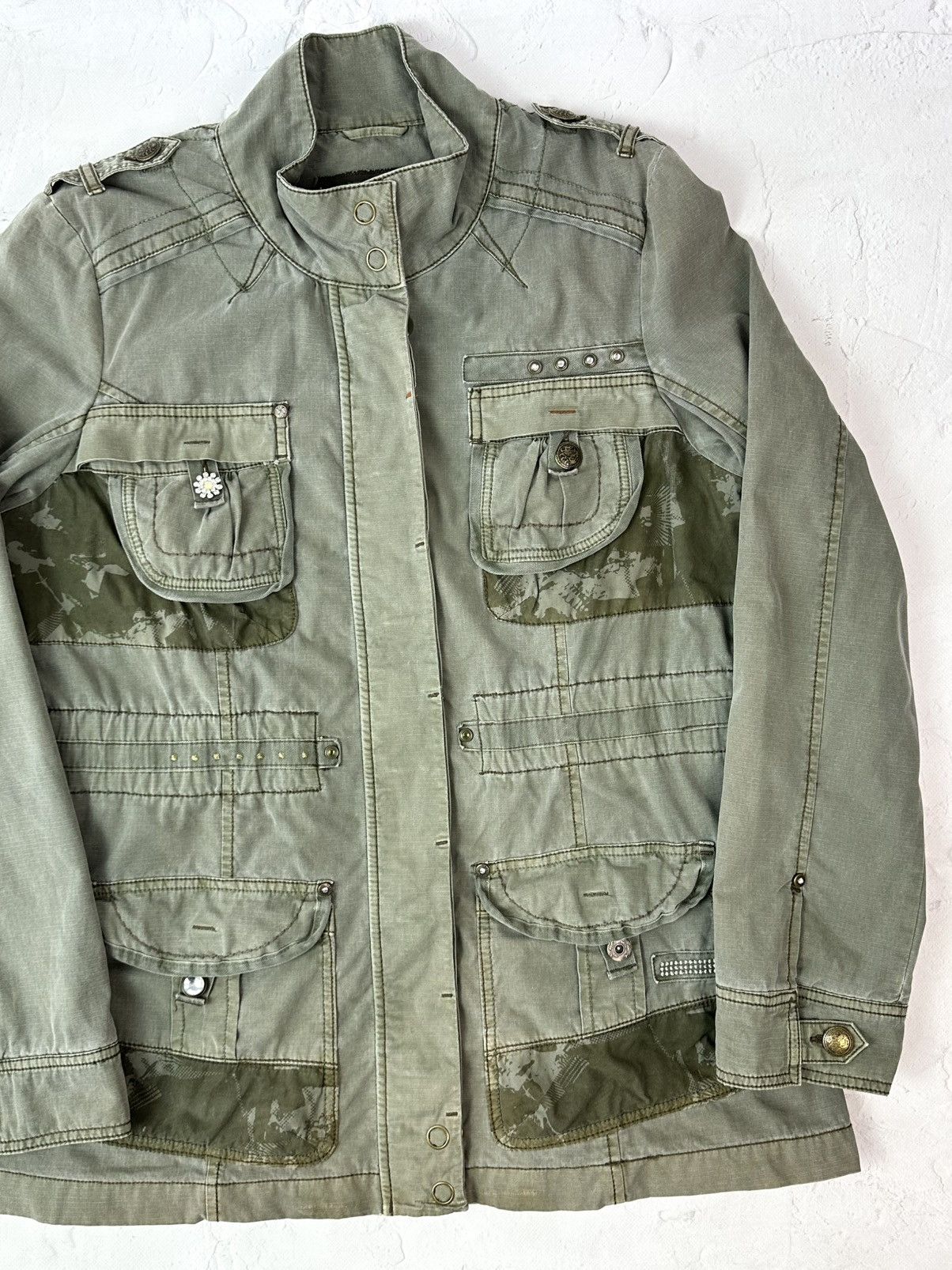 Vintage Vintage Military Khaki Long Sleeve Women’s Jacket Size XXL / US 16-18 / IT 52-54 - 4 Thumbnail