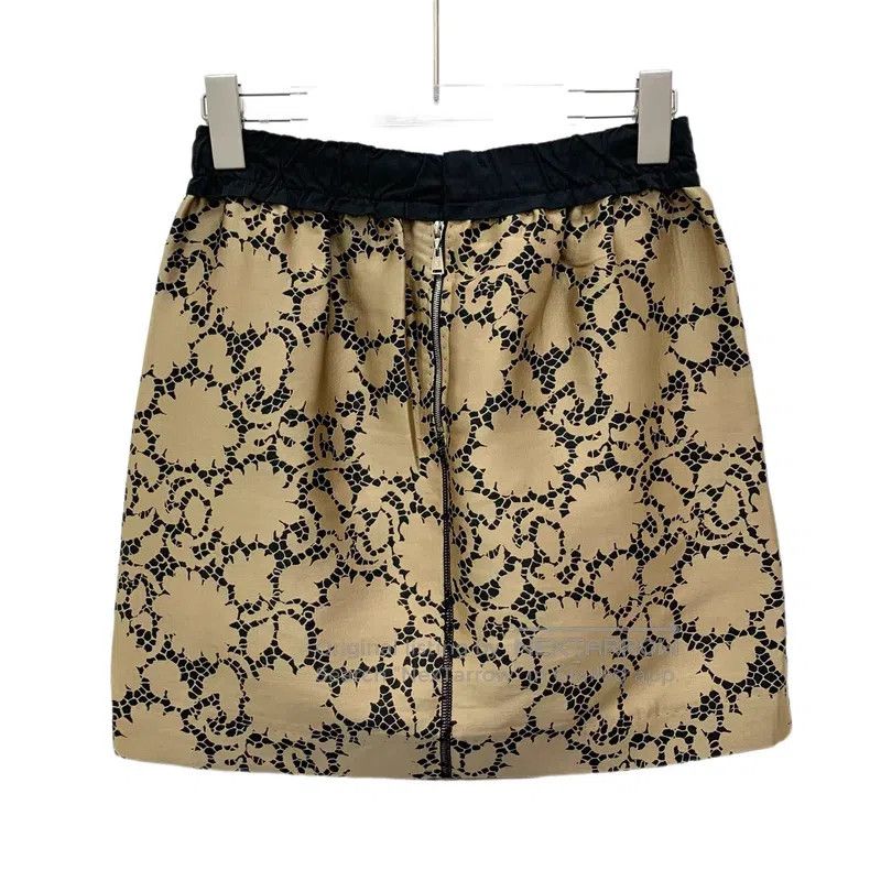 Louis Vuitton Louis Vuitton Brown cut-out floral casual skirt Size 35" - 2 Thumbnail
