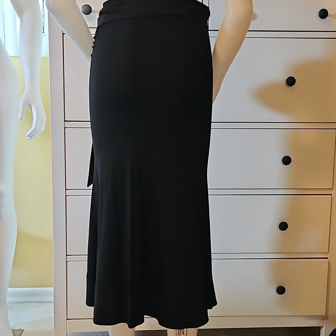 Donna Karan Donna Karan Collection Jersey Wrap Skirt Womens Petite P Bla Size 26" / US 2 / IT 38 - 3 Thumbnail